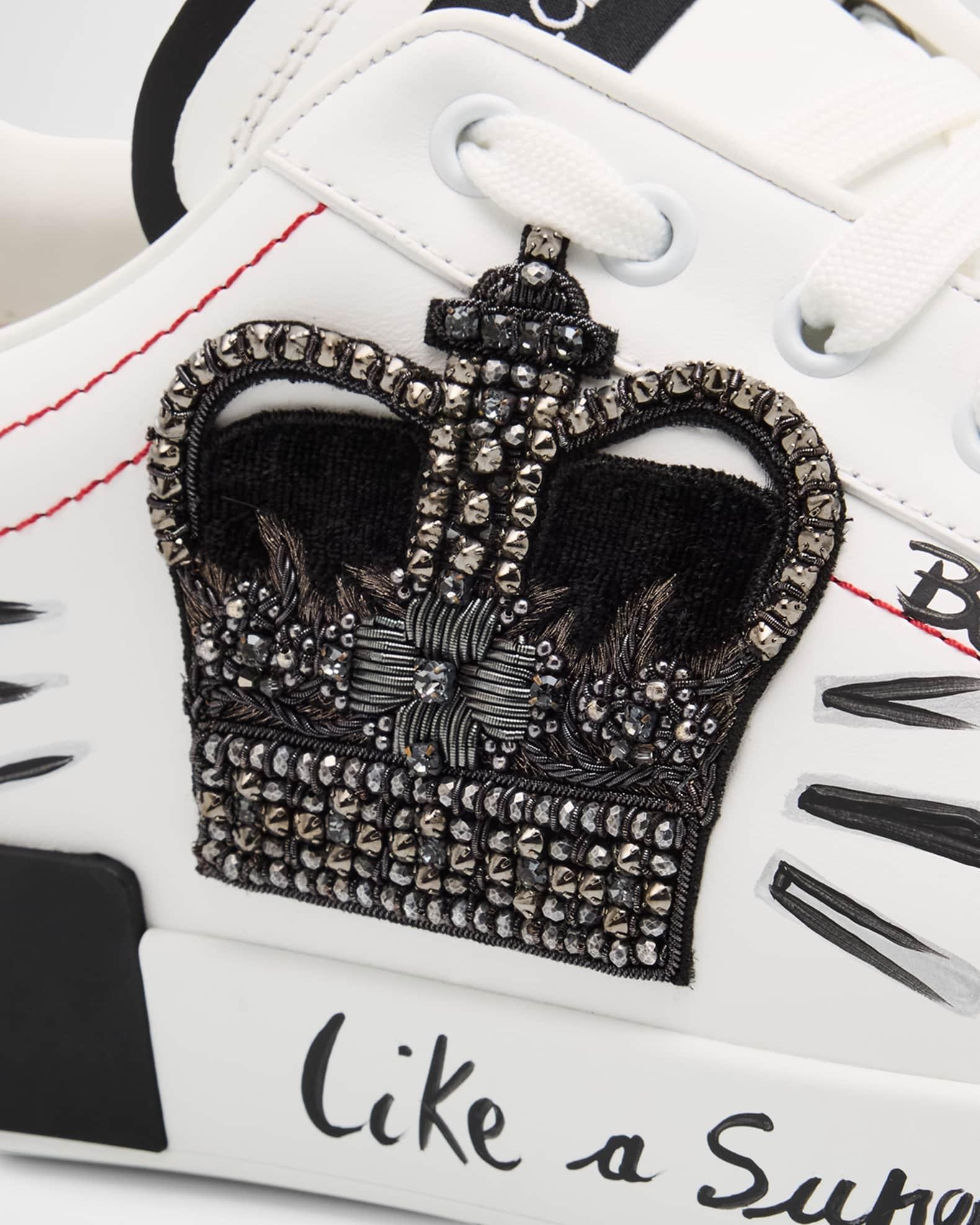 Men's Portofino Printed Leather Sneakers with Patch Product Image