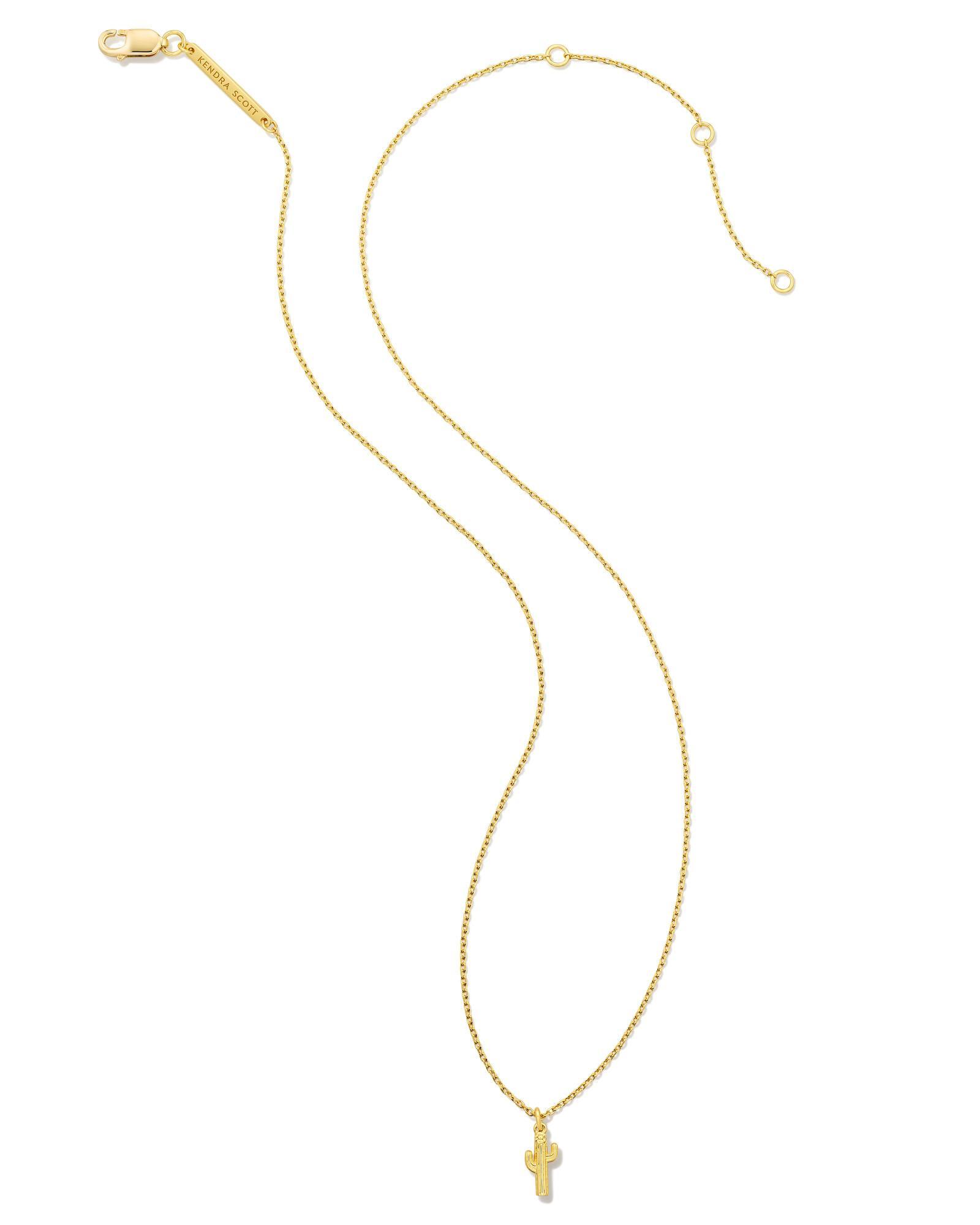 Mini Cactus Pendant Necklace in 18k Gold Vermeil Product Image