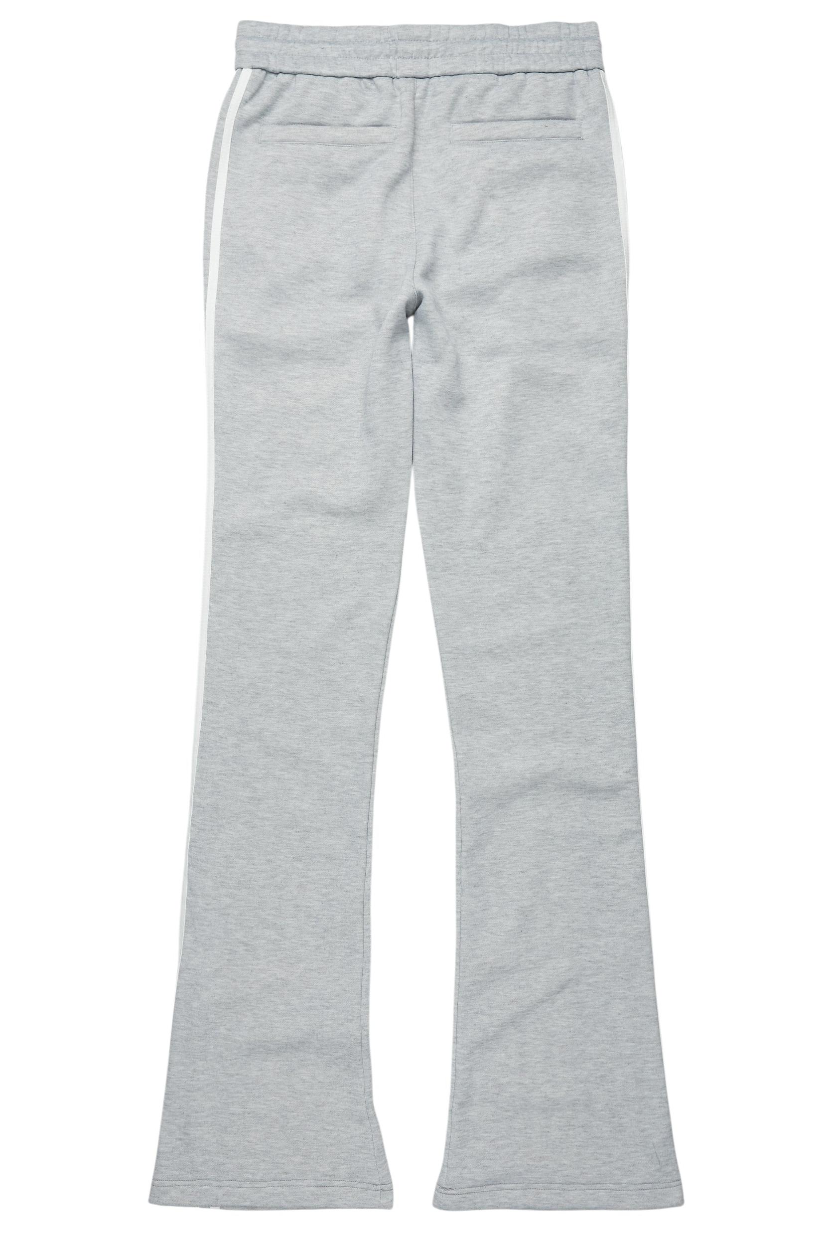 Gerrit Heather Grey Fleece Stacked Baggy Track Pant Male Product Image