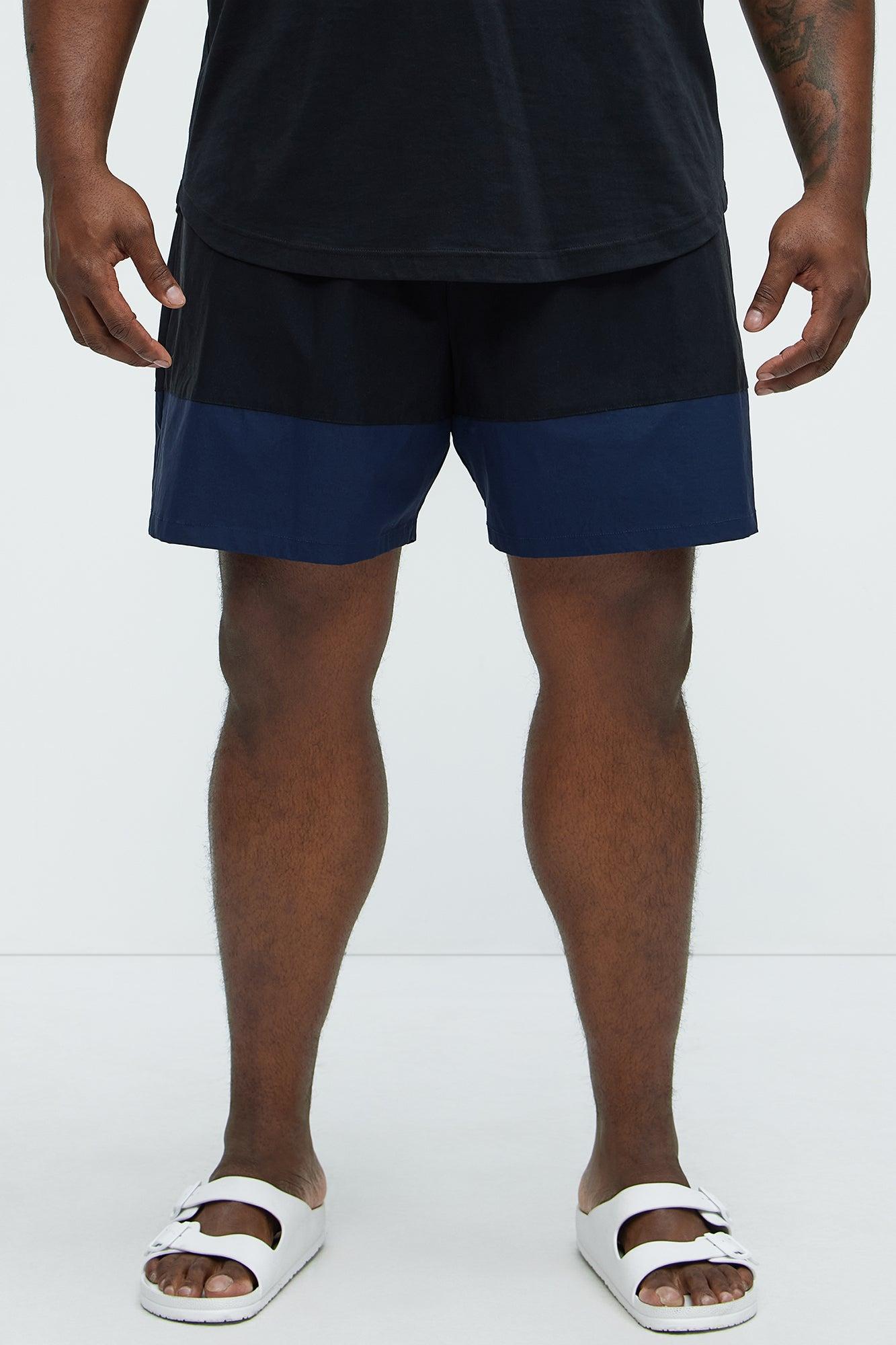 Colorblock Swim Mid Trunk - Black/combo Product Image