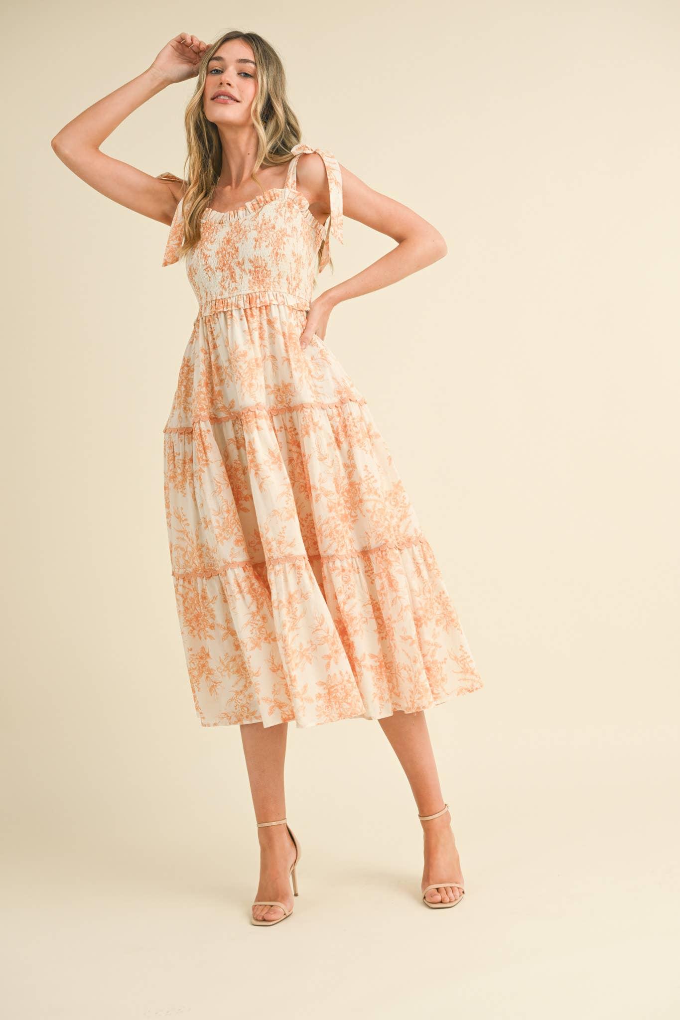 Sunset Floral Midi Dress Product Image