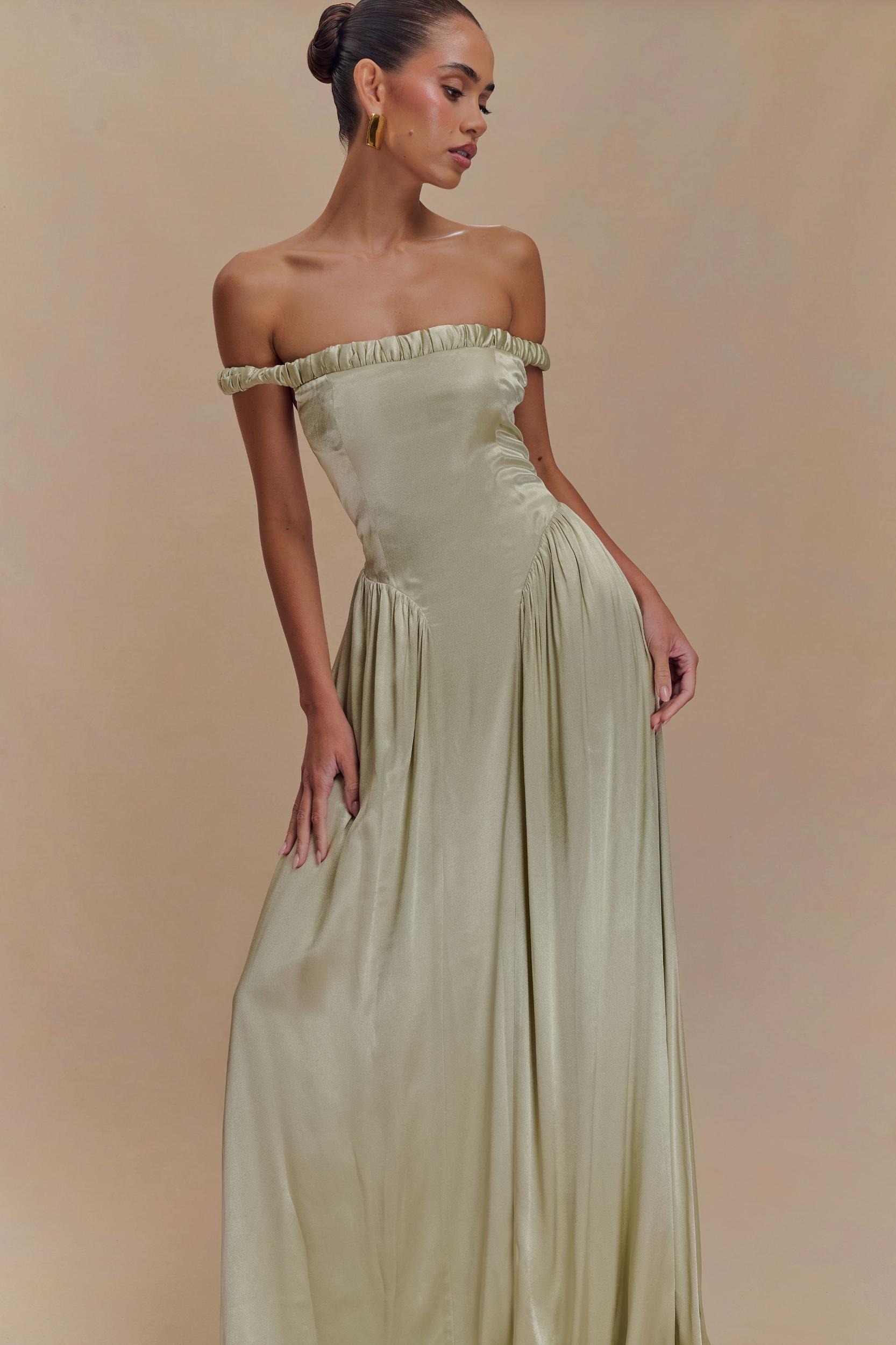 Coco Dropped Waist Maxi Dress - Sage Product Image