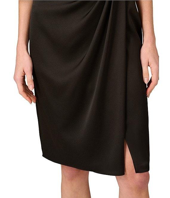 Aidan Mattox One Sleeve Twist Front Satin Blouson Dress Product Image