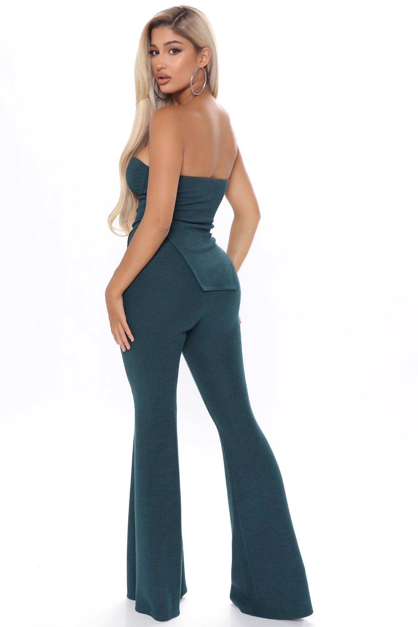 Call My Name Ribbed Pant Set - Hunter Product Image