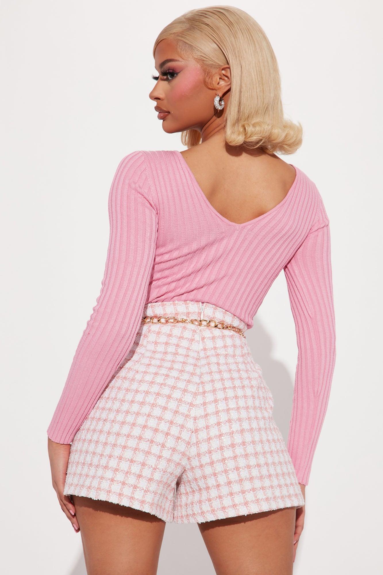 Kallan Knit Sweater Top - Pink Product Image
