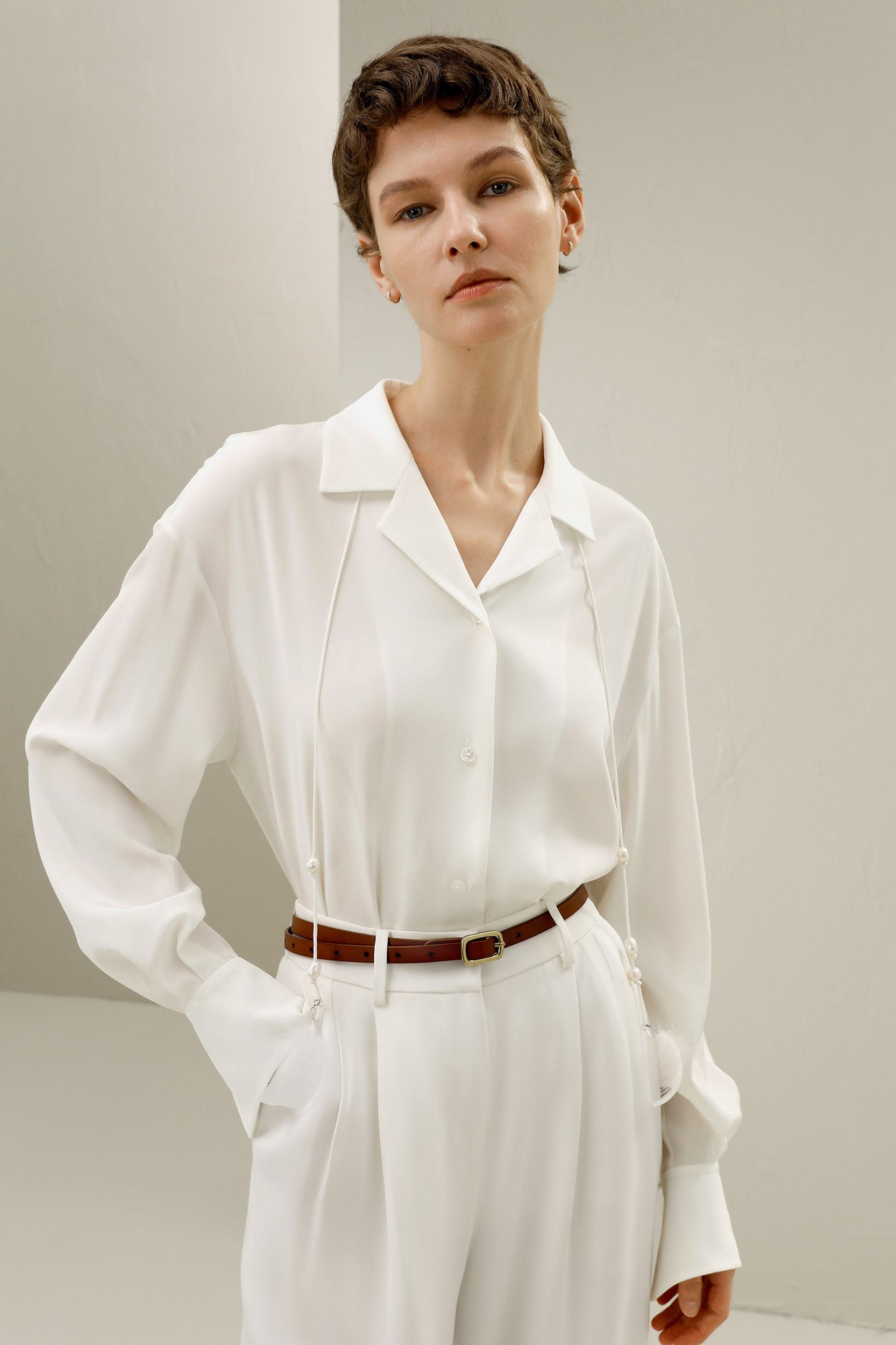Tie-Detailed Silk Blouse Product Image