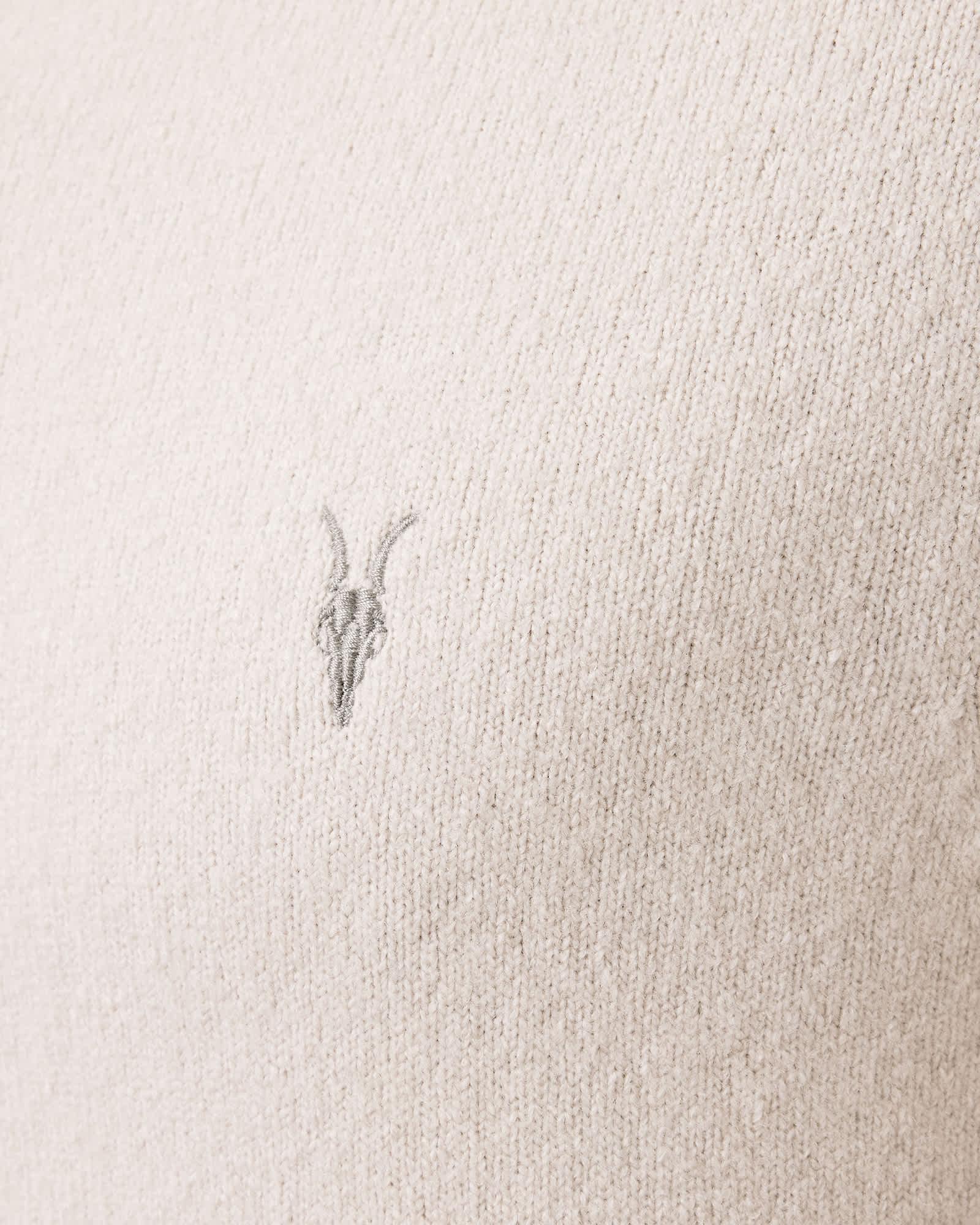 Statten Long Sleeve Ramskull Polo Sweater CLOUDY WHITE | ALLSAINTS US Product Image