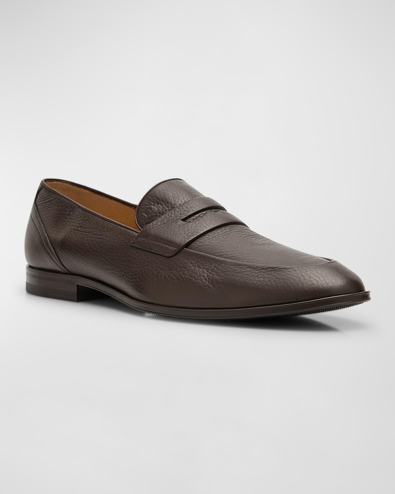 Men's Windsor Grained Leather Penny Loafers Product Image