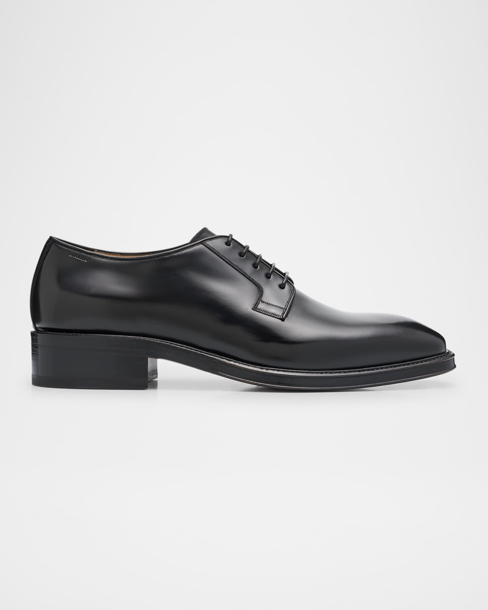 Men's Boston Brogue Leather Cap-Toe Oxfords Product Image