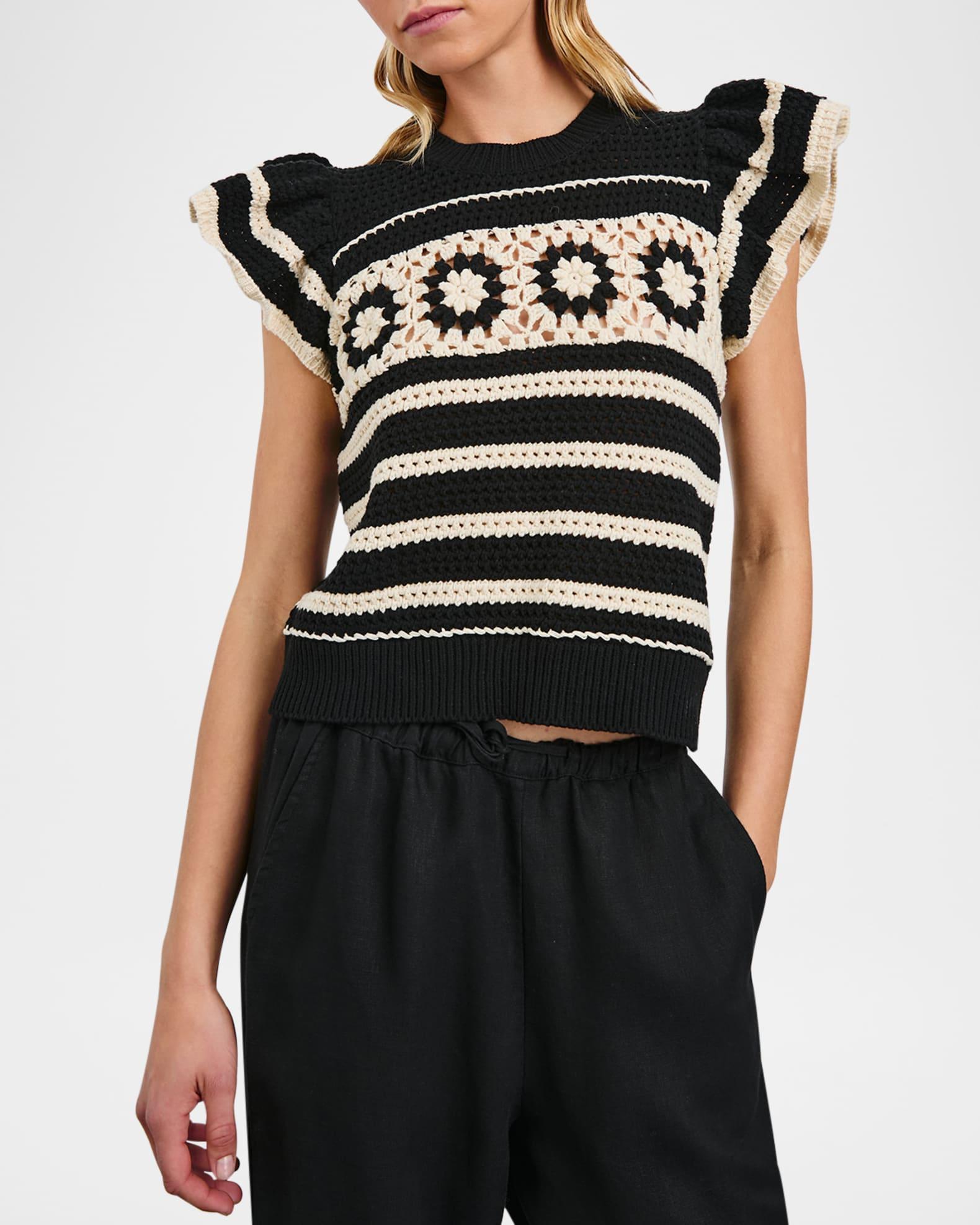 Penelope Crochet Stripe Top Product Image