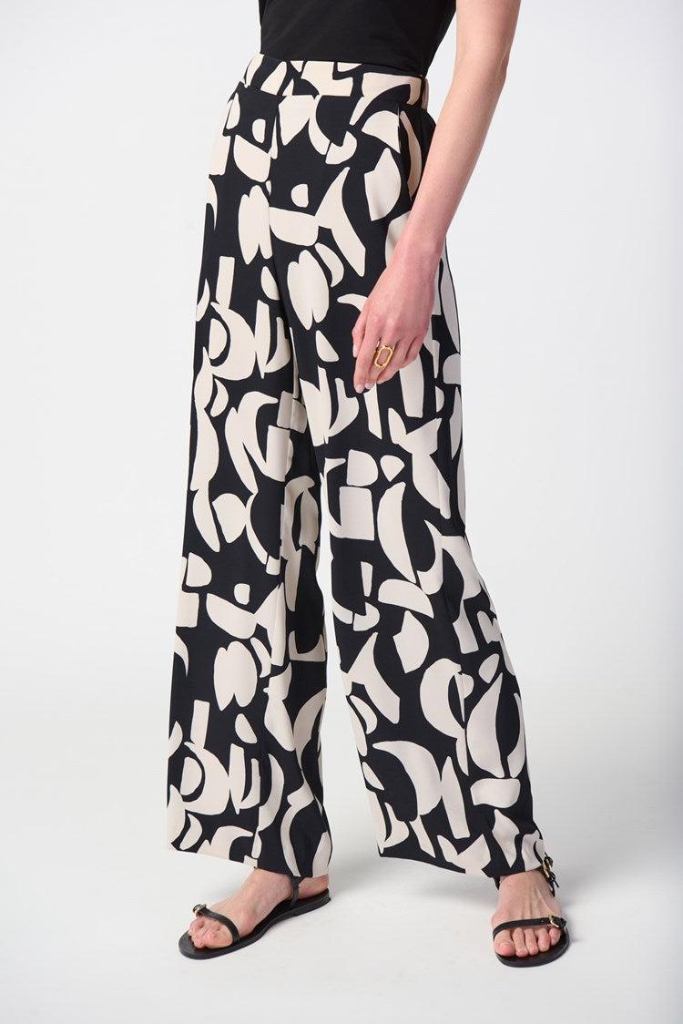 Abstract Print Woven Wide-Leg Pants Product Image