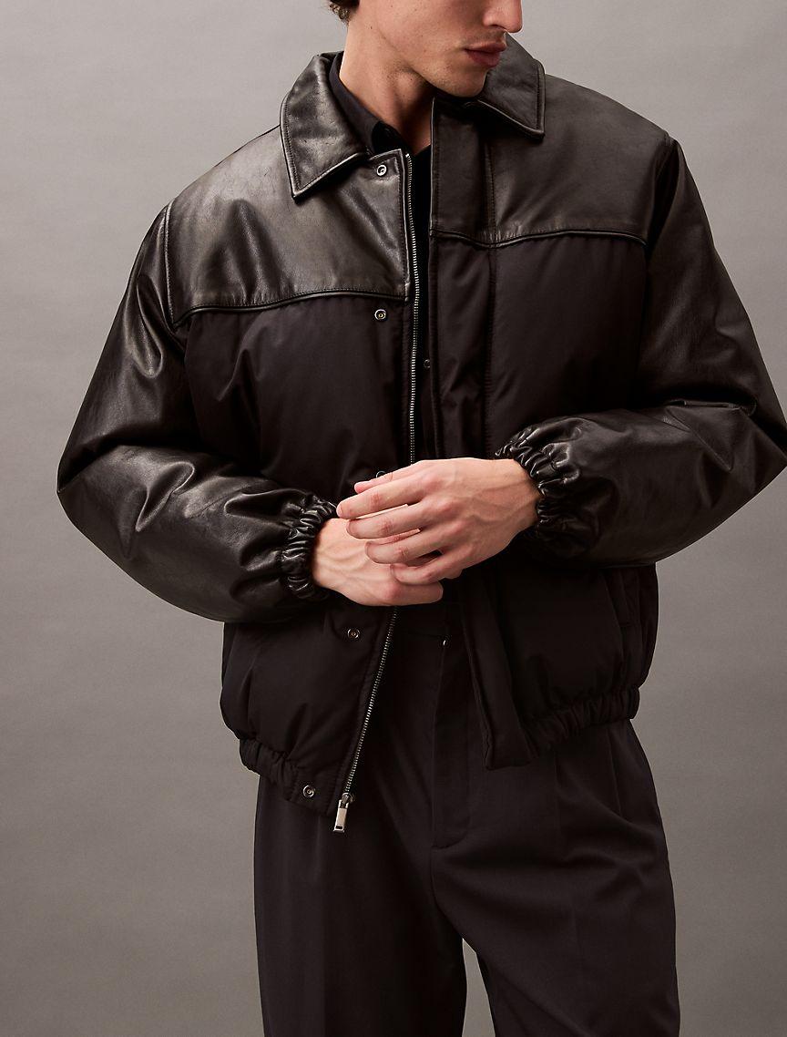Leather Nylon Puffer Product Image