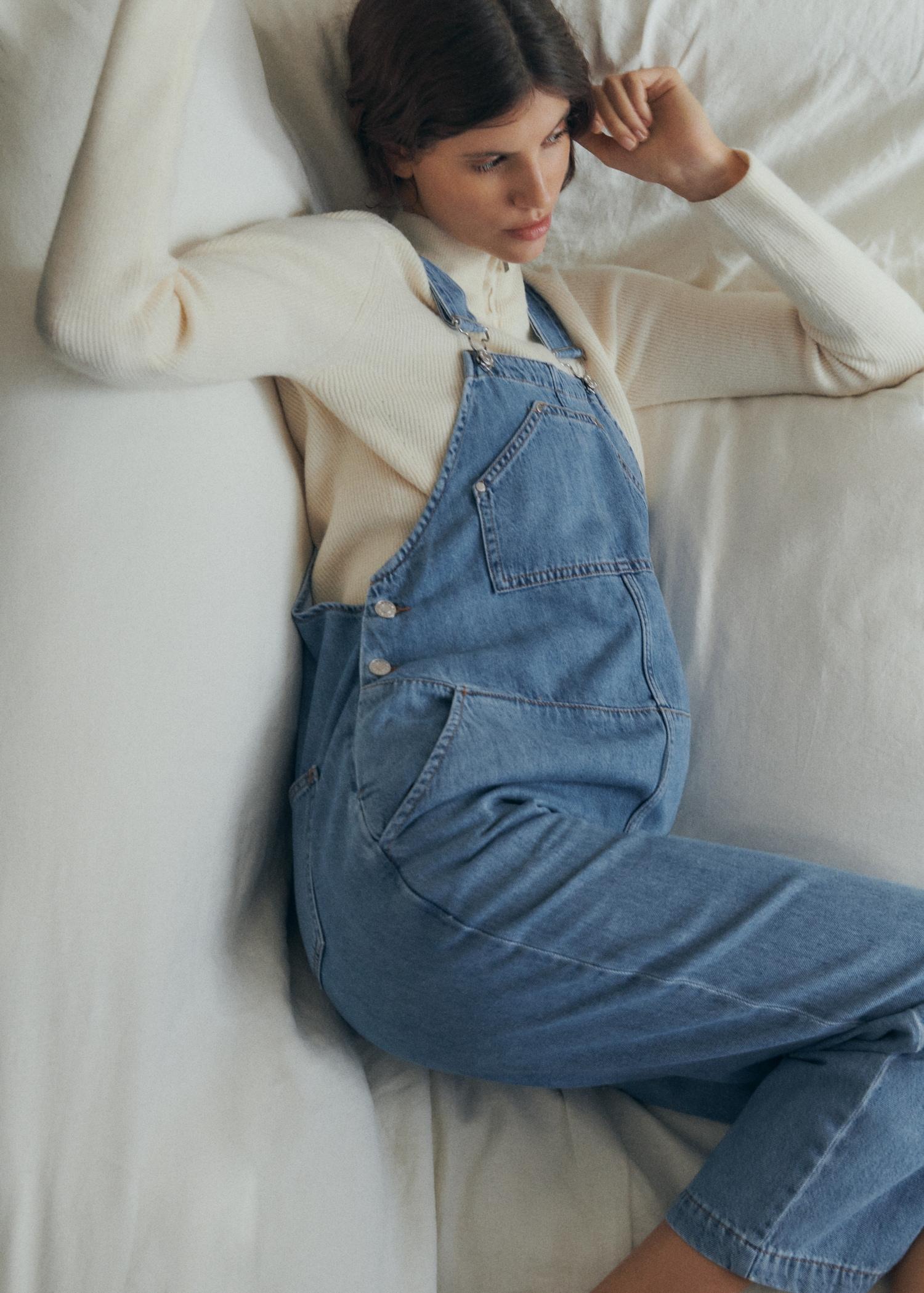 Maternity denim dungarees - Women | MANGO USA Product Image