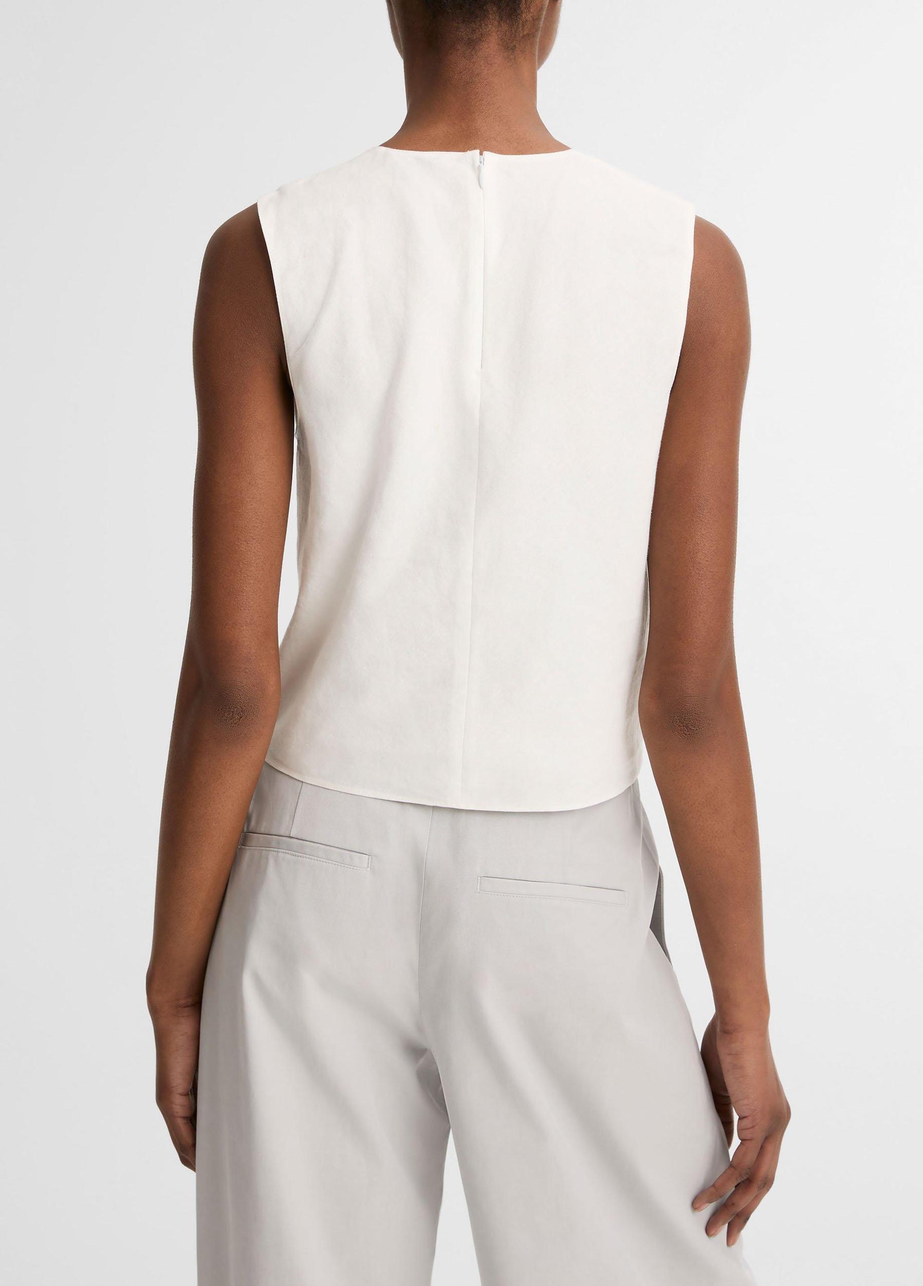 Linen Crew Neck Shell Product Image