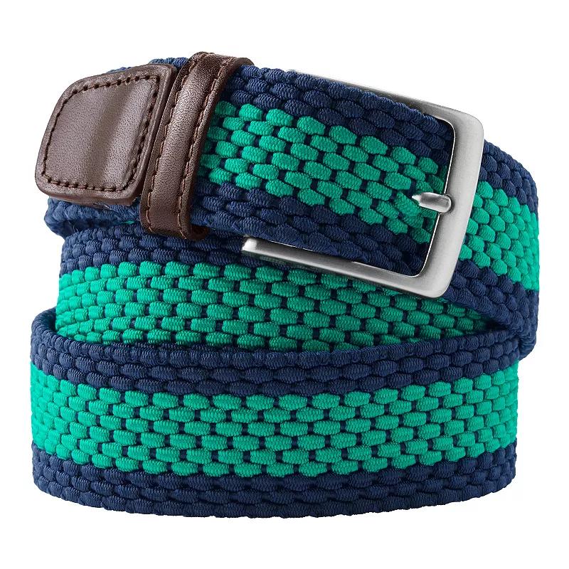 Men's Lands' End Elastic Braid Leather Trim Belt,  Product Image