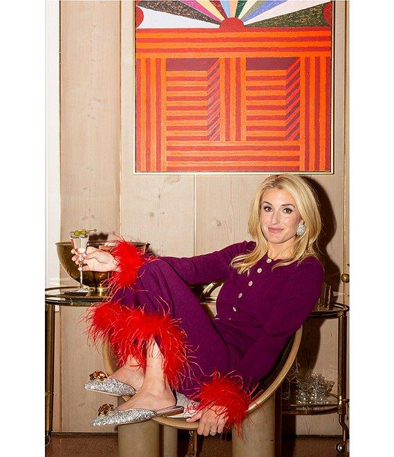 Antonio Melani x The Nat Note Chula Wool Blend Flat Front Feather Detail Coordinating Pants Product Image