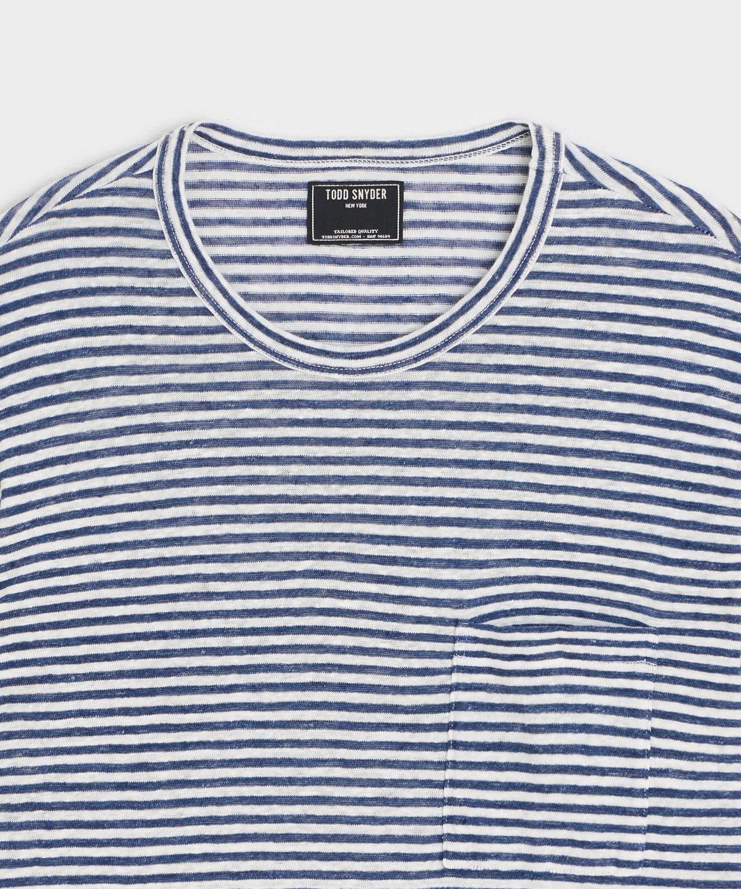 Linen Jersey Striped Pocket Tee Product Image