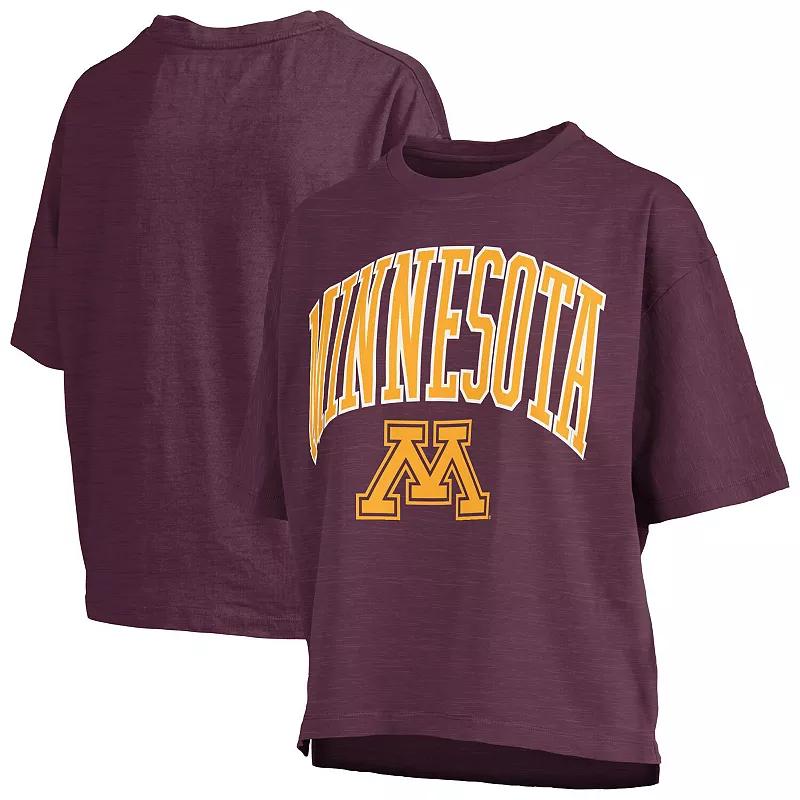 Women's Pressbox Maroon Minnesota Golden Gophers Nelson Arch Over Logo Waist Length Over Product Image