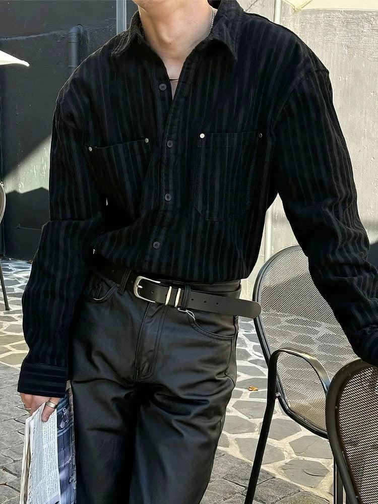 RT No. 13028 VERTICAL STRIPED BUTTON UP SHIRT Product Image