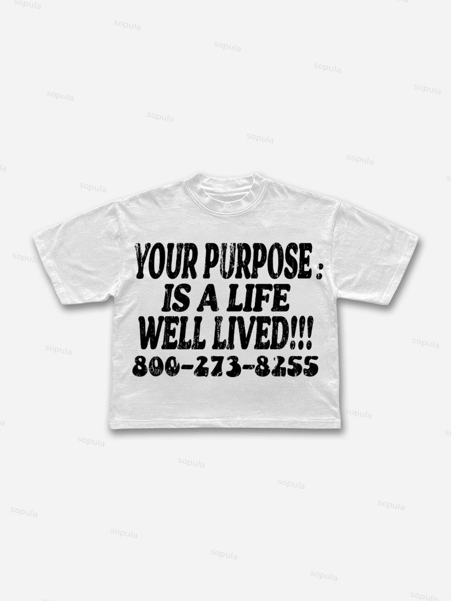 Mental Health Issues： Living Life To The Fullest Vintage Graphic Cropped T-shirt Product Image