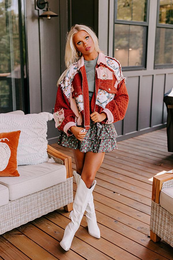 Park Avenue Stroll Quilted Jacket in Rust Product Image