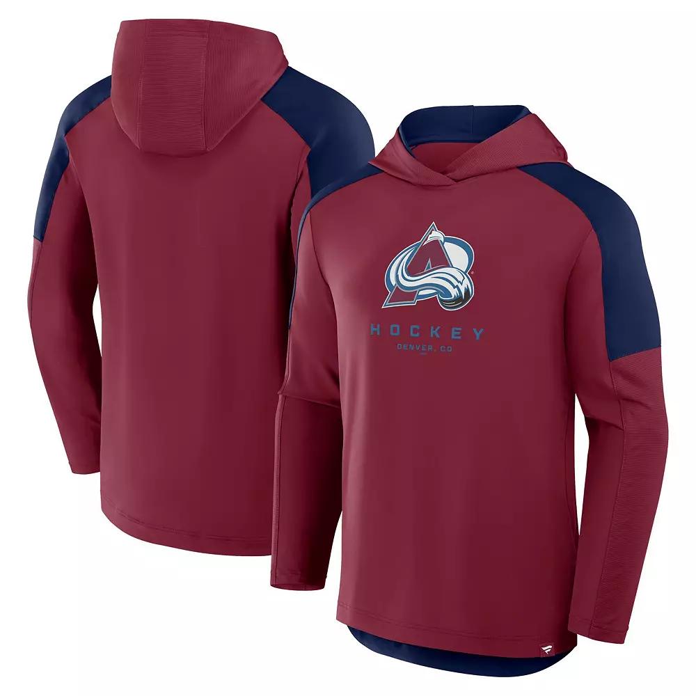 Men's Fanatics Burgundy Colorado Avalanche Meta Game Transitional Pullover Hoodie,  Product Image