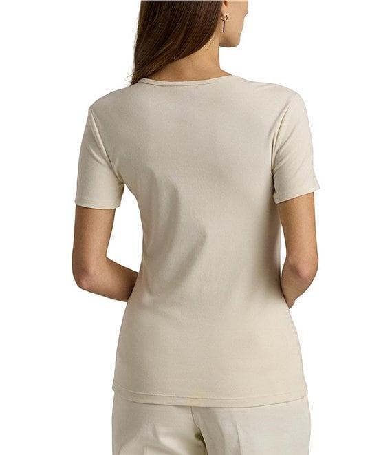 Lauren Ralph Lauren Stretch Knit Crew Neck Short Sleeve Tee Product Image
