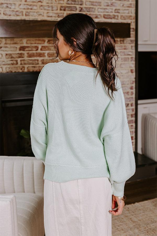 Let's Take A Trip Knit Sweater in Mint Product Image