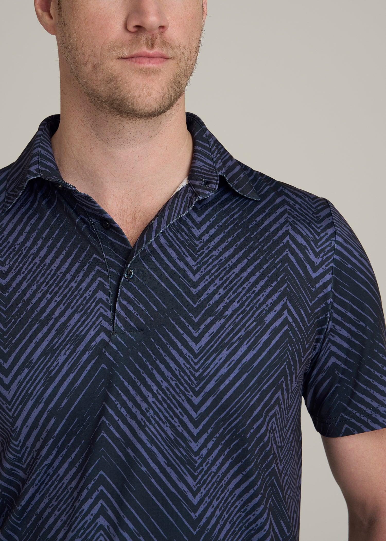Golf Performance Tall Men's Polo Shirt in Future Dusk Chevron Product Image