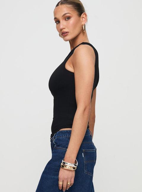Lunah One Shoulder Top Black Product Image
