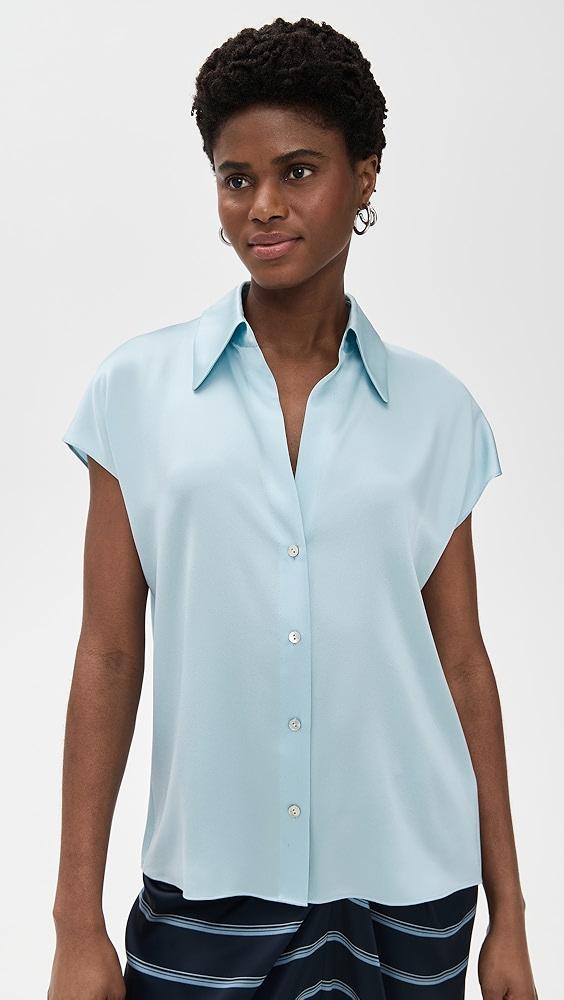 Vince Cap Sleeve Ruched Back Blouse | Shopbop Product Image