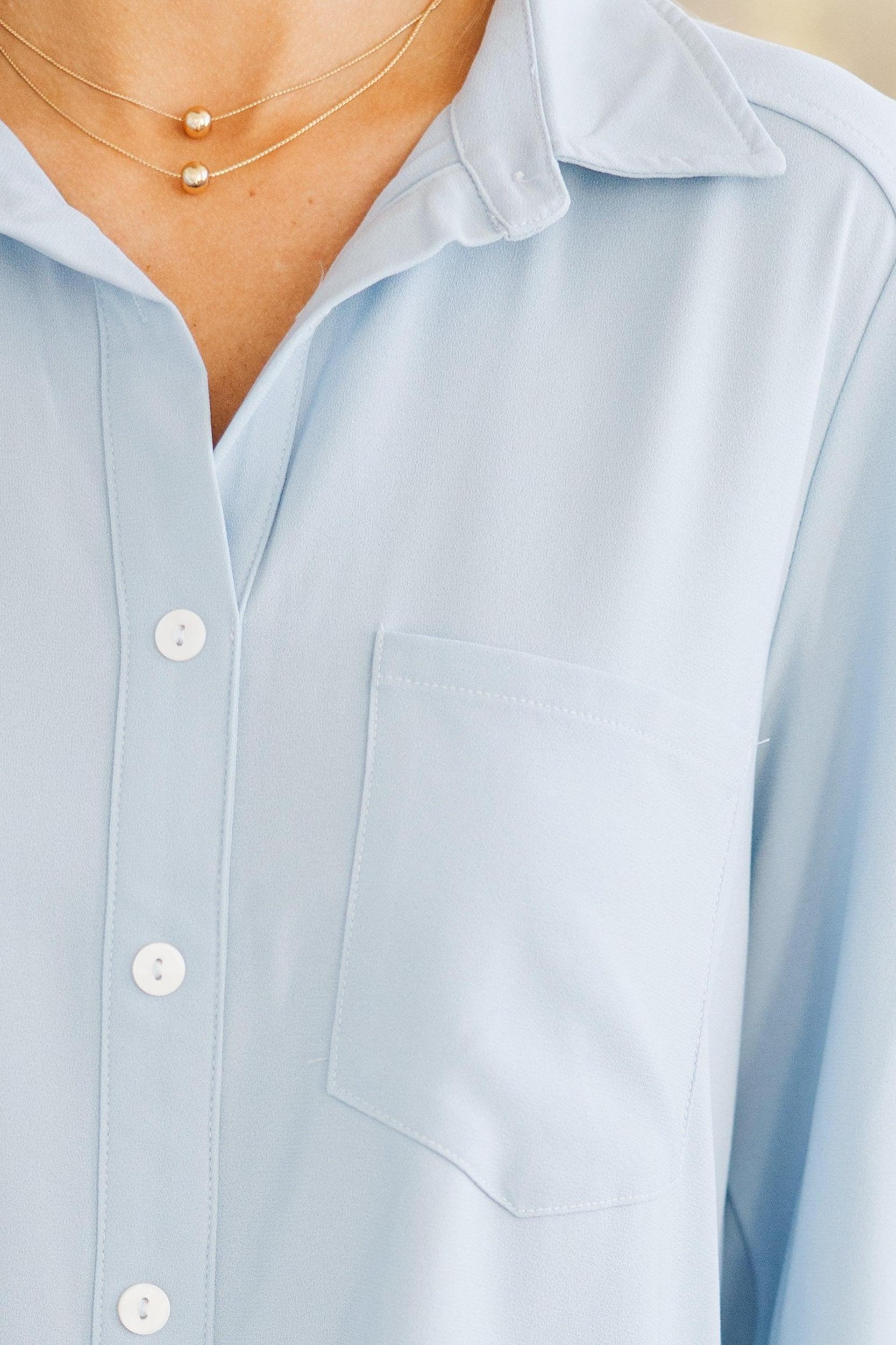 Share Your Story Light Blue Shirt Dress Female Product Image