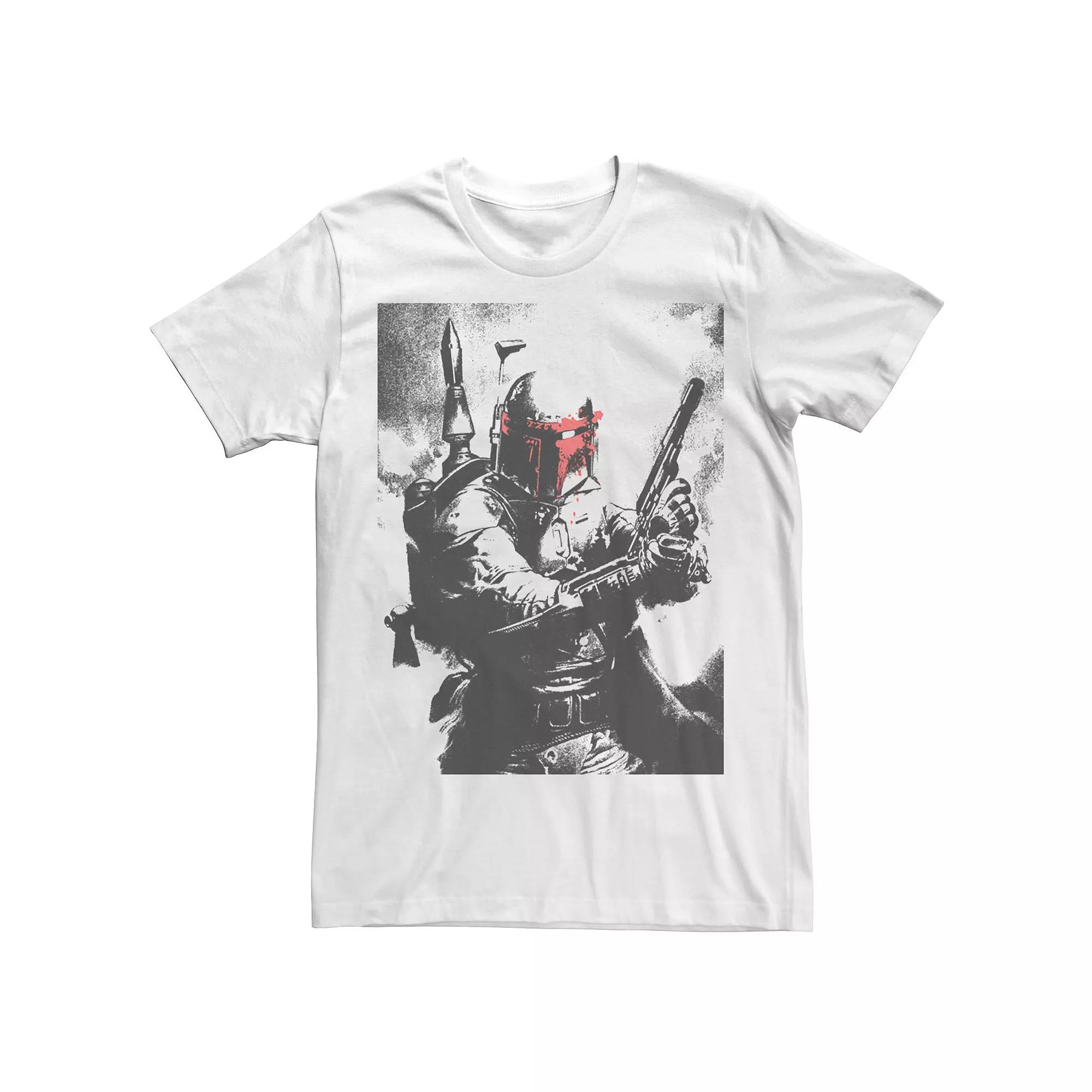 Men's Star Wars Boba Fett Faded Action Portrait Poster Tee,  Product Image