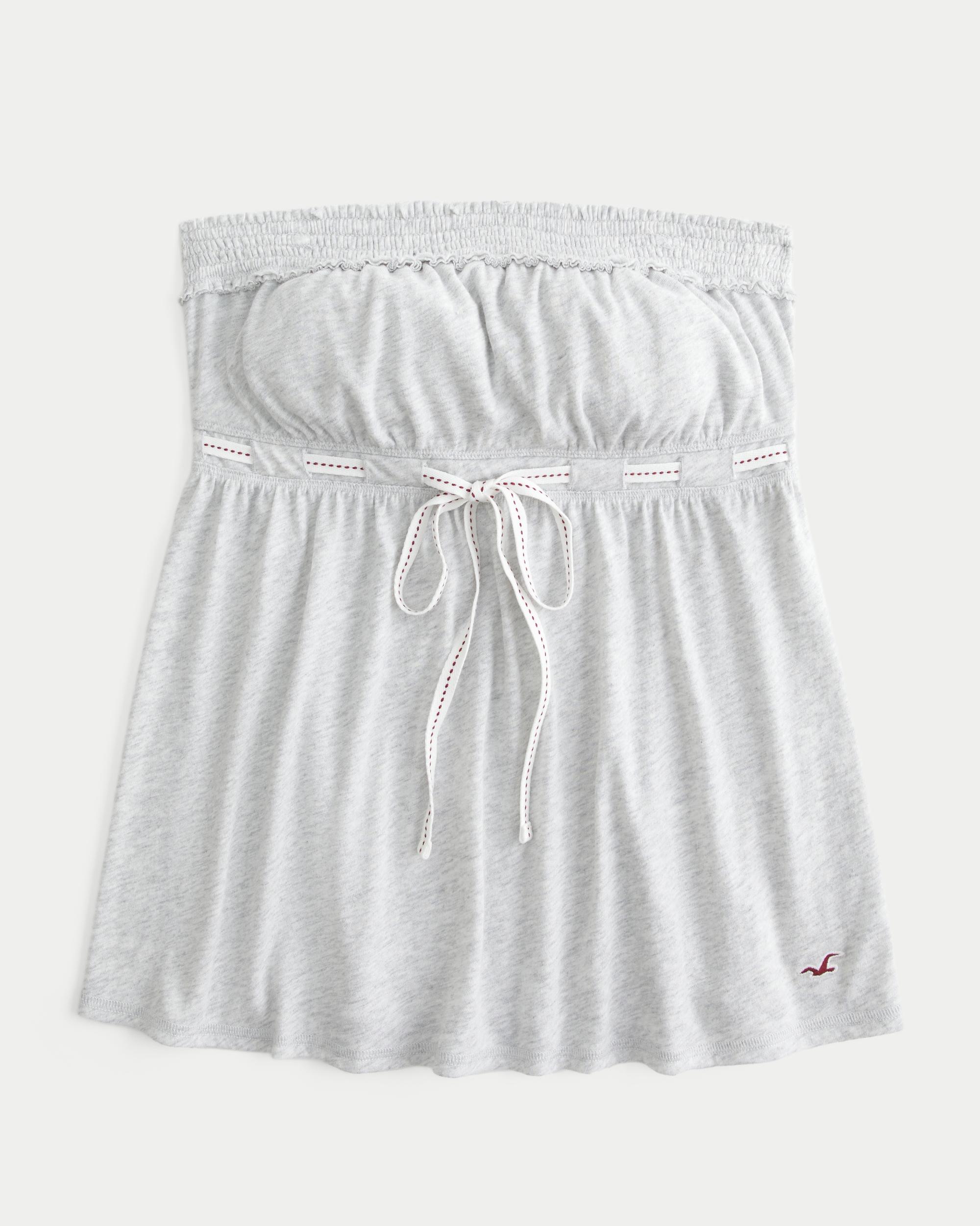 Strapless Tie Waist Babydoll Top Product Image