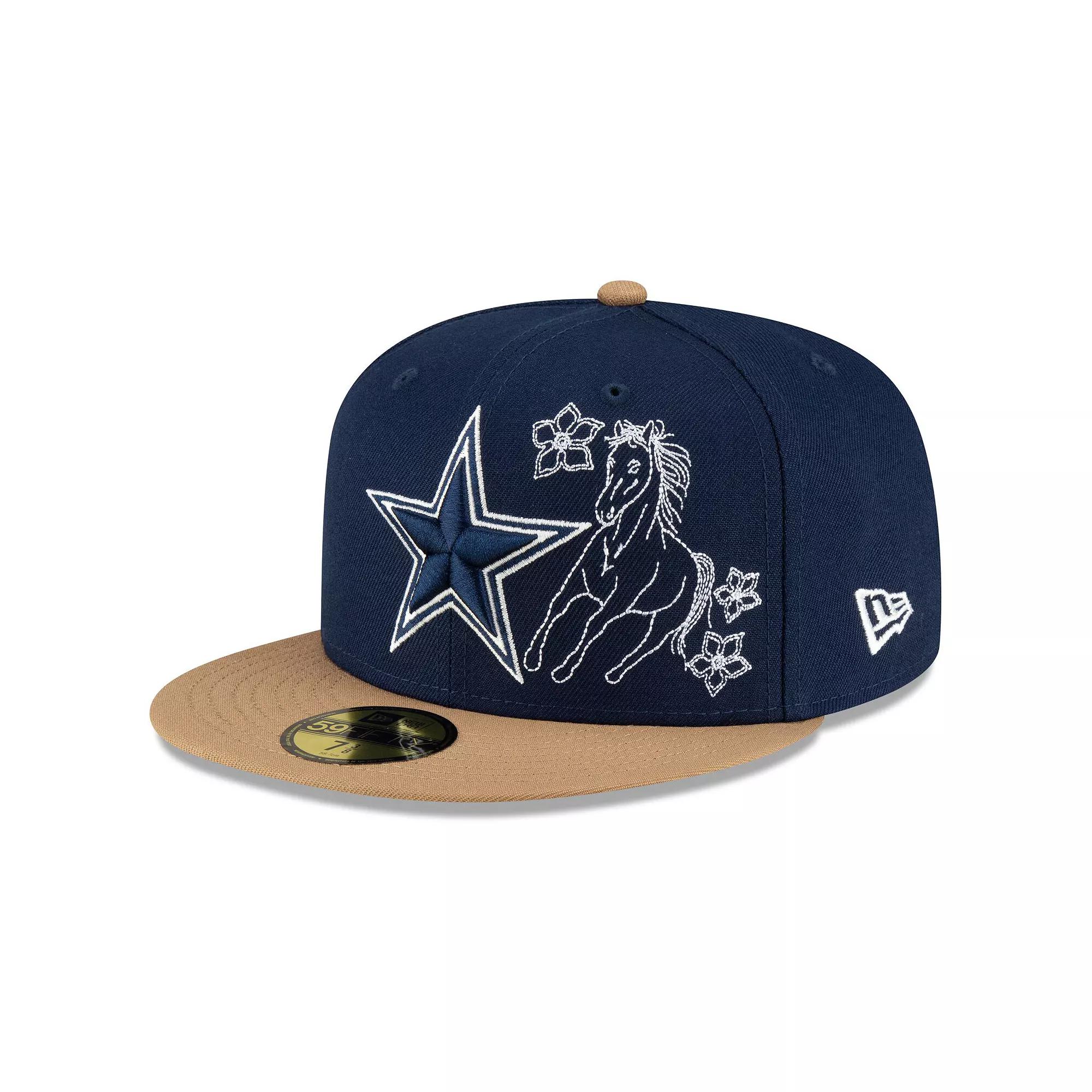 Men's New Era Navy/Tan Dallas Cowboys Western 59FIFTY Fitted Hat,  Product Image