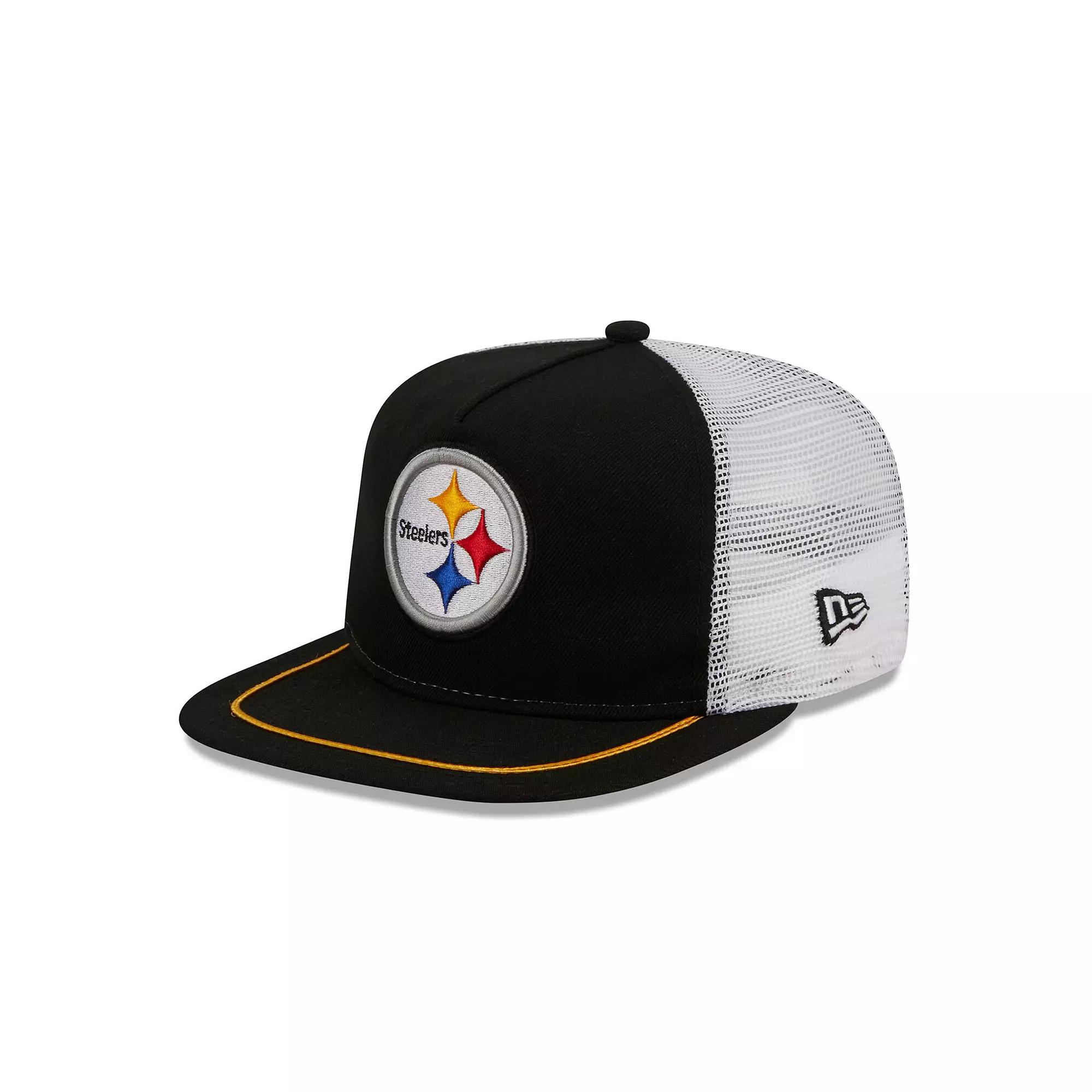 Men's New Era Black/White Pittsburgh Steelers Original Classic Golfer Adjustable Hat Product Image