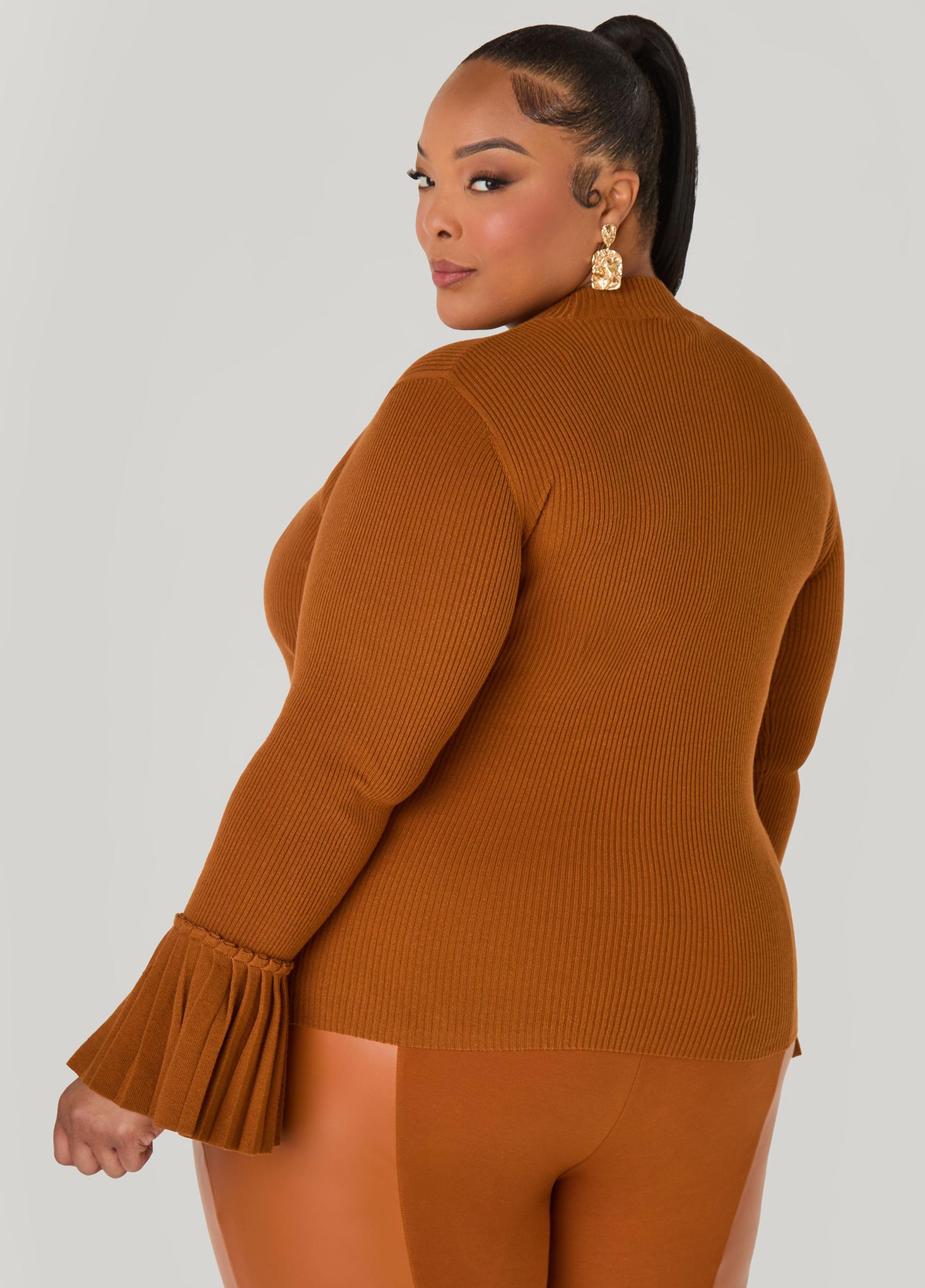 Pleated Bell Sleeve Sweater Product Image