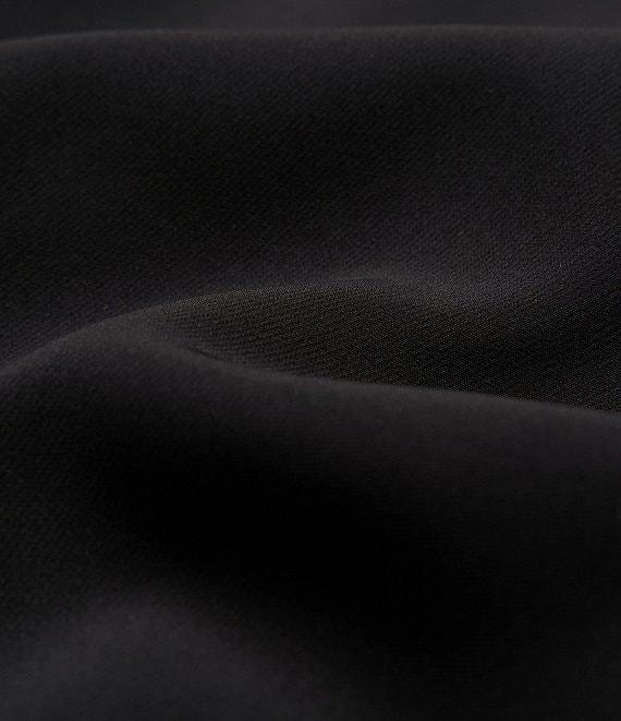 Kay Unger Colbie Stretch Crepe V-Neck 3/4 Sleeve Straight Leg Asymmetrical Jacket Jumpsuit Product Image