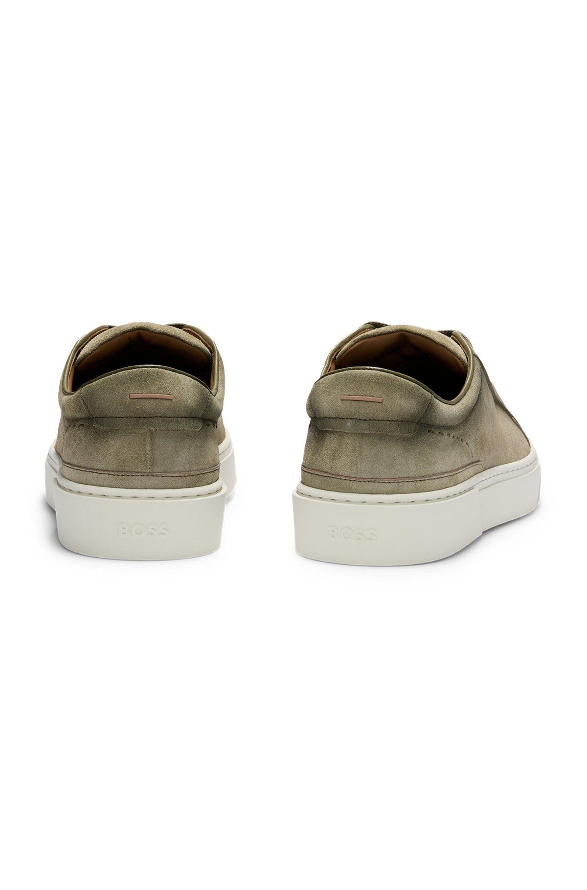 BOSS - Gary low-top trainers in suede - Light Green Product Image