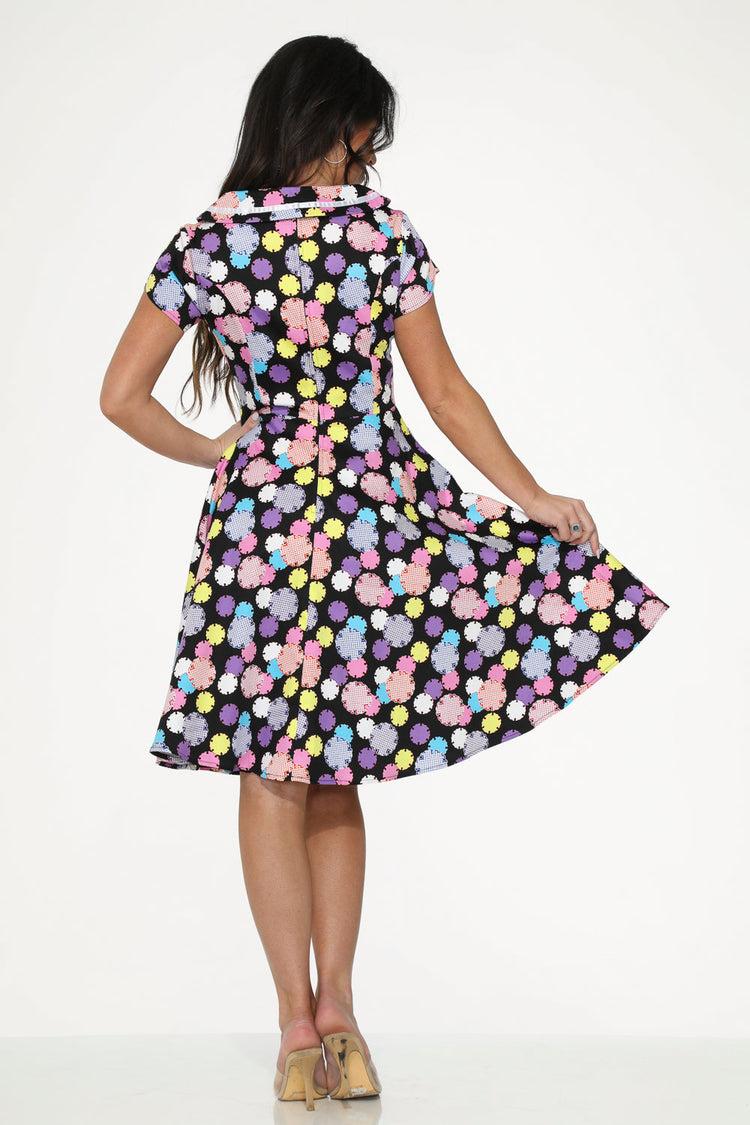 Black & Purple Swing Dress Product Image