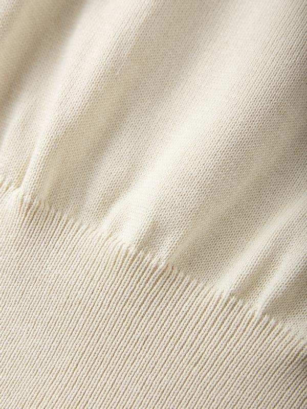 Contrast Trim Off Shoulder Cropped Long Sleeve Knit Product Image