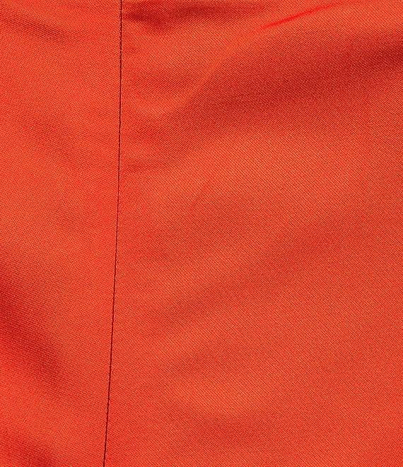 French Connection Ennis Satin V-Neck Wide Ruched Straps Sheath Maxi Dress Product Image