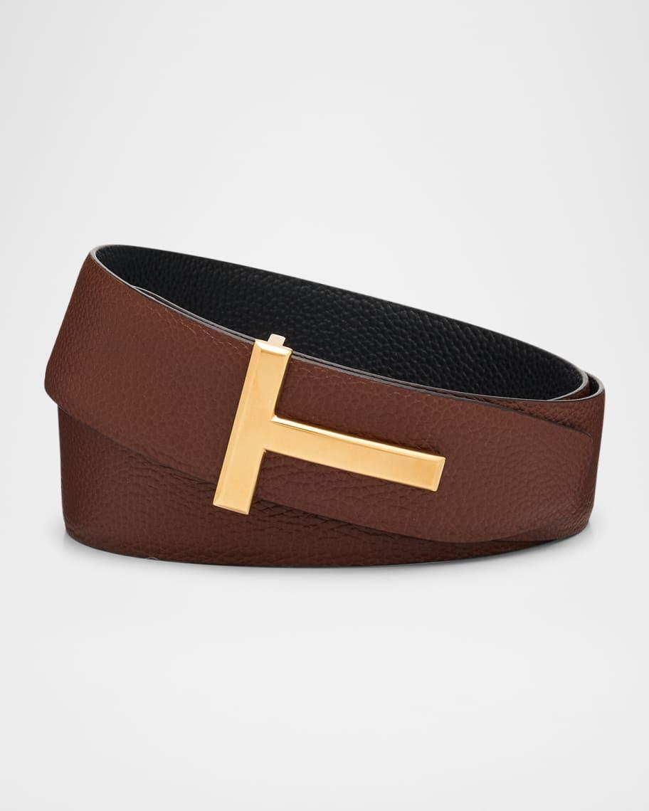 Mens Signature T Leather Belt Product Image