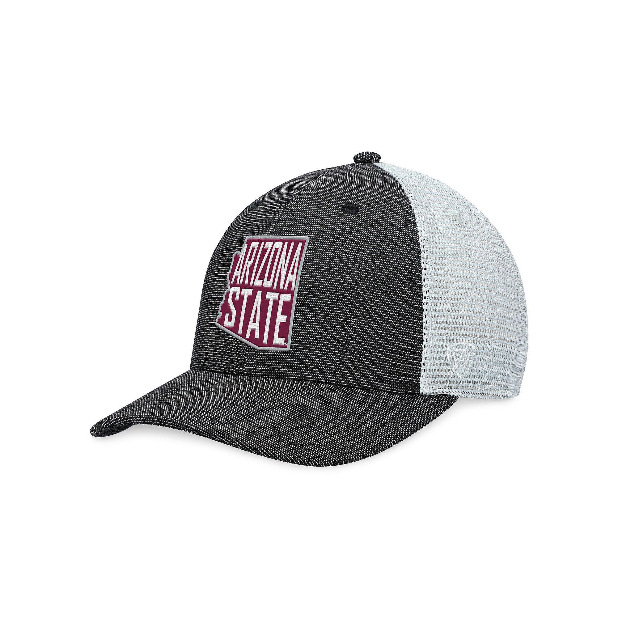 Men's Top of the World Charcoal/White Arizona State Sun Devils Townhall Trucker Snapback Hat Product Image