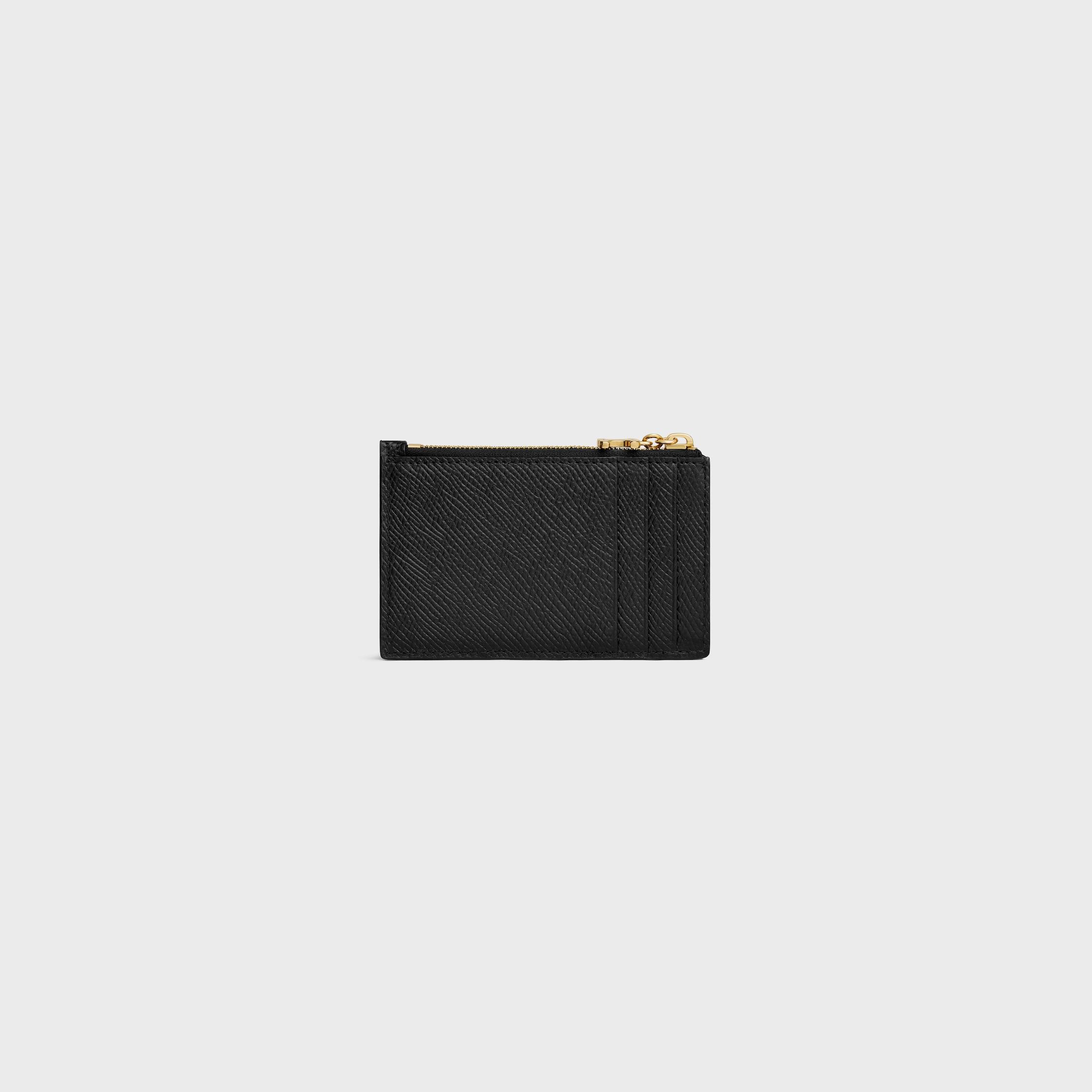 ZIPPED CARD HOLDER TRIOMPHE CHARMS IN GRAINED CALFSKIN Product Image