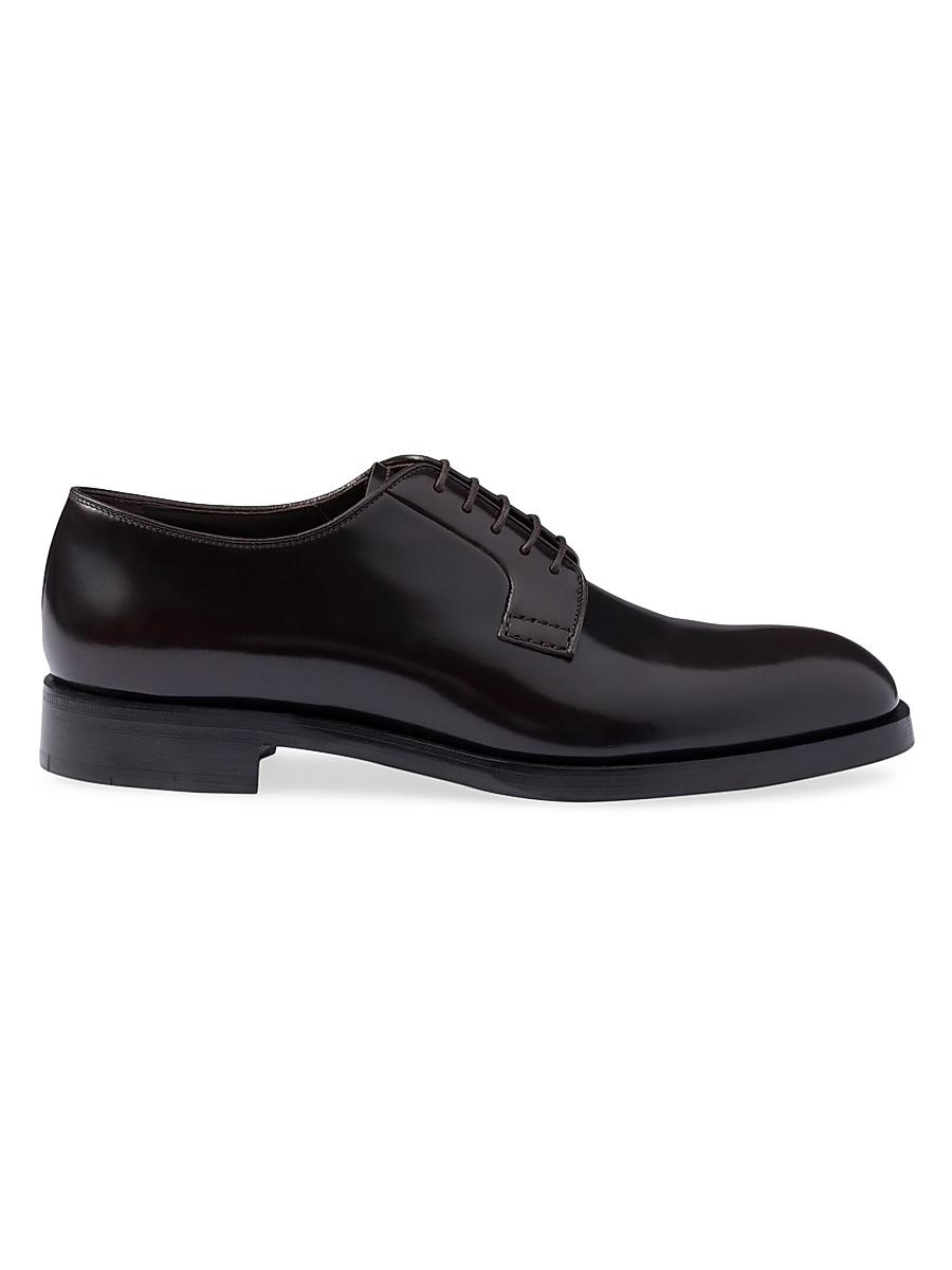 Prada Mens Brushed Leather Lace-Up Shoes Product Image