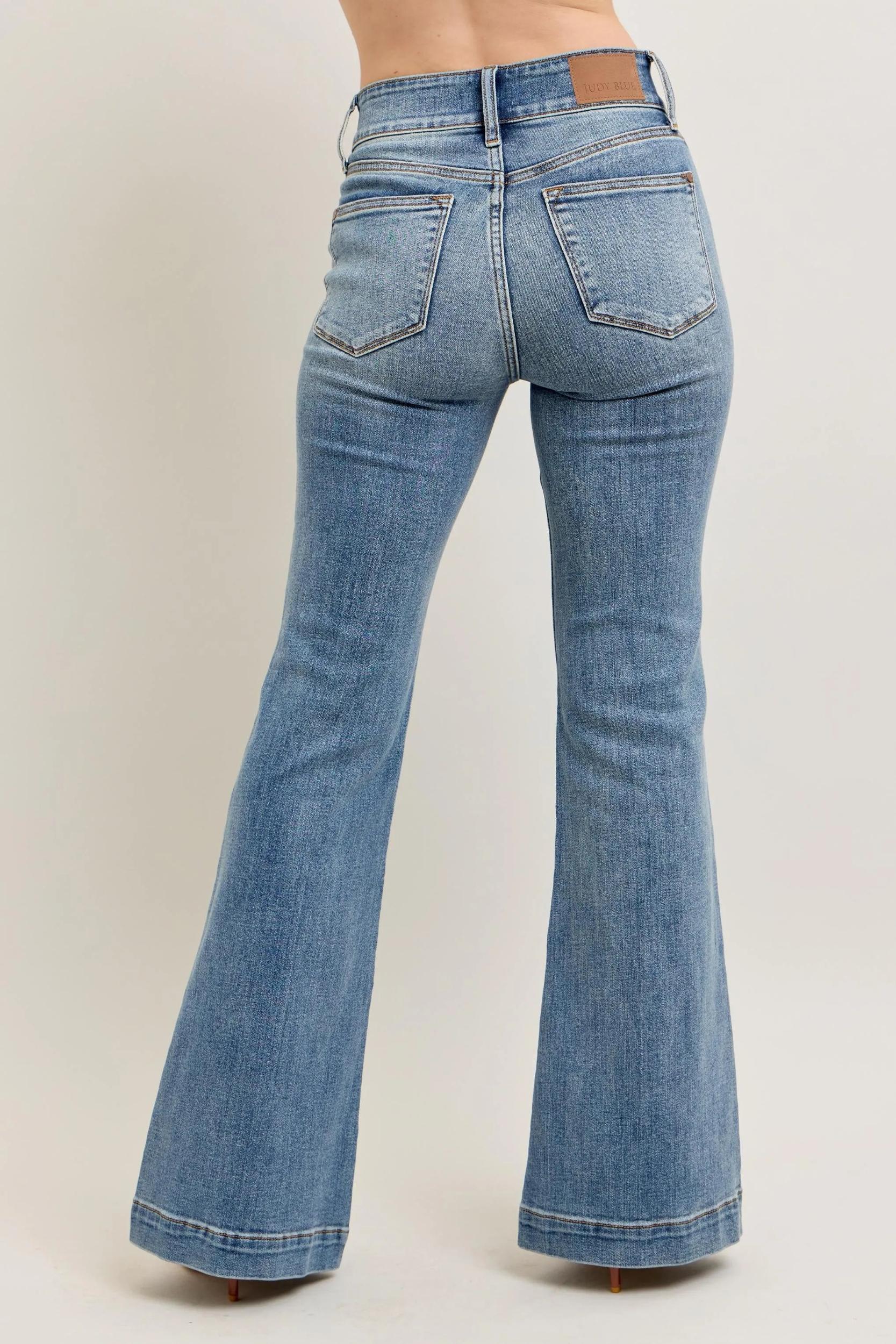 88204   Jasper Hi-Rise Flare Judy Blue Jeans with Front Seam Detail Product Image