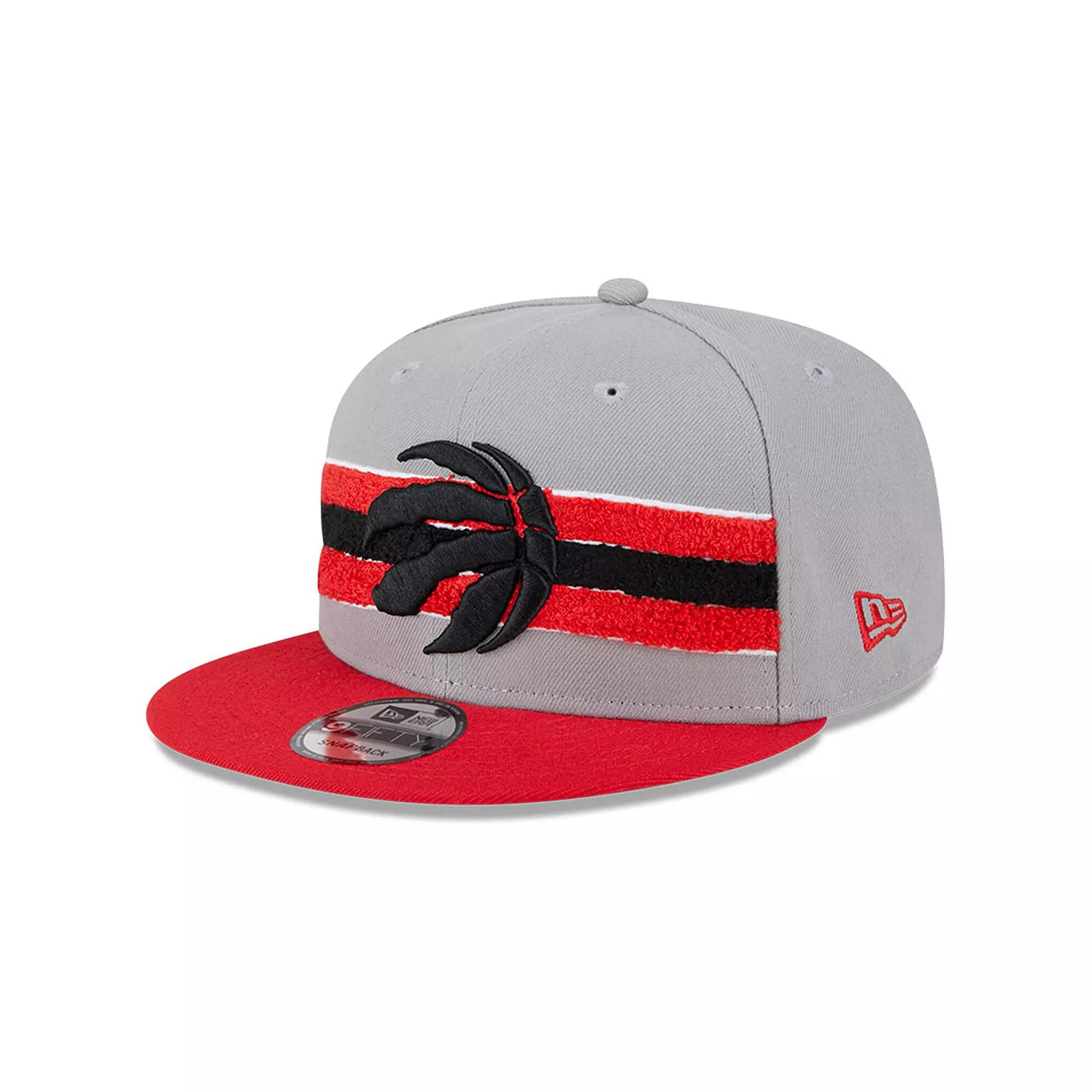Men's New Era Gray Toronto Raptors Chenille Band 9FIFTY Snapback Hat, Rpt Grey Product Image
