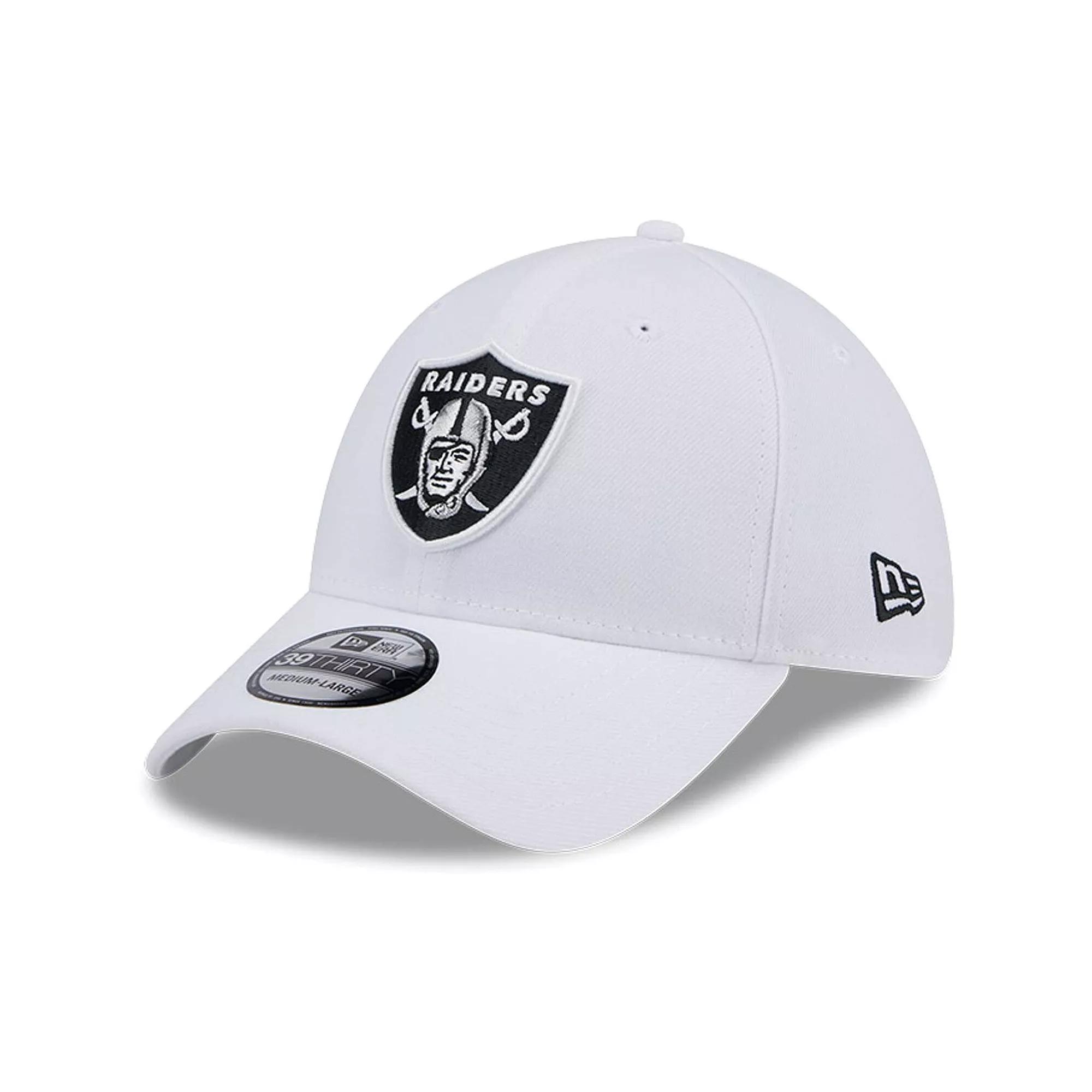 Men's New Era White Las Vegas Raiders Main 39THIRTY Flex Hat,  Product Image