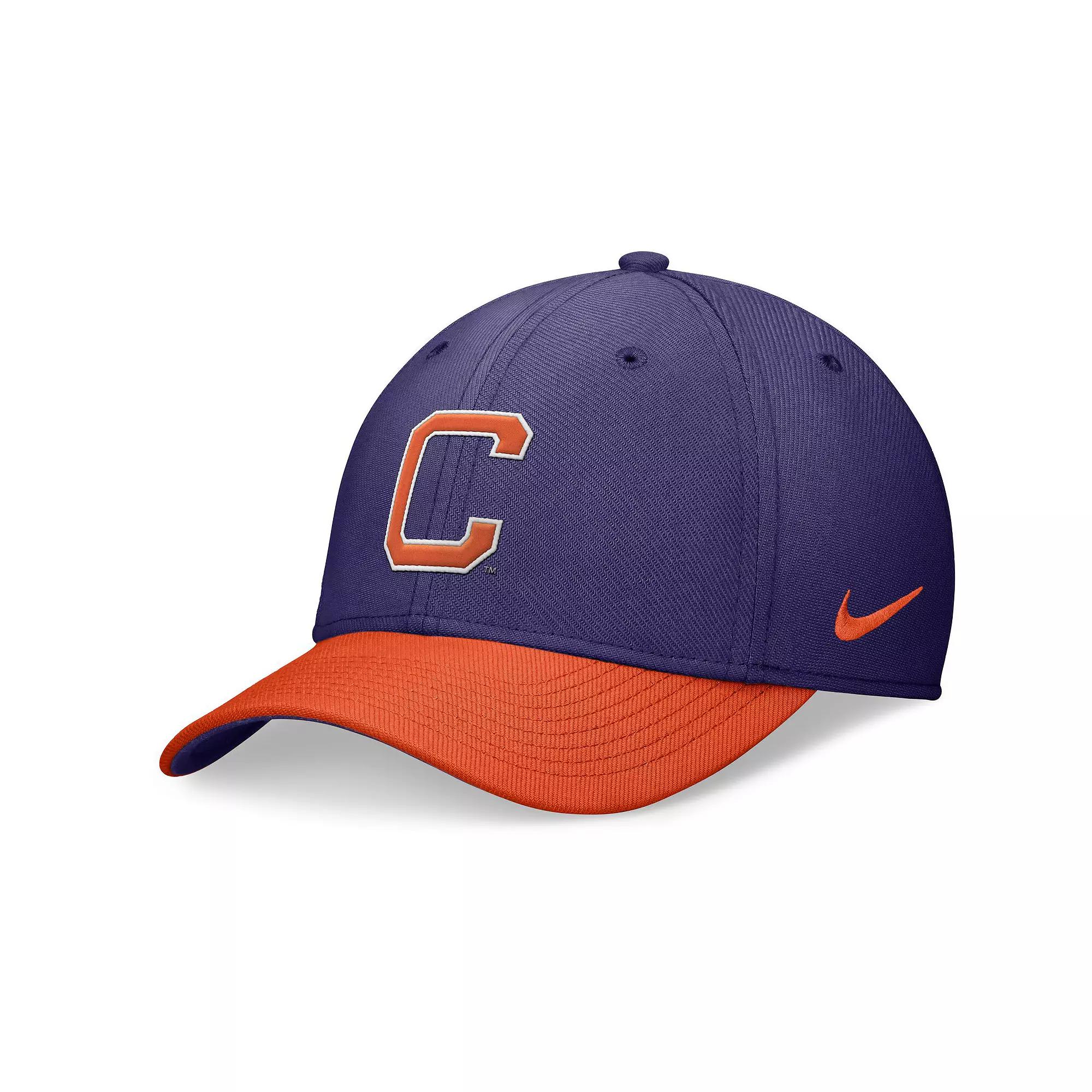 Men's Nike Purple/Orange Clemson Tigers Rise Swoosh Flex Hat, Size: Medium/Large Product Image